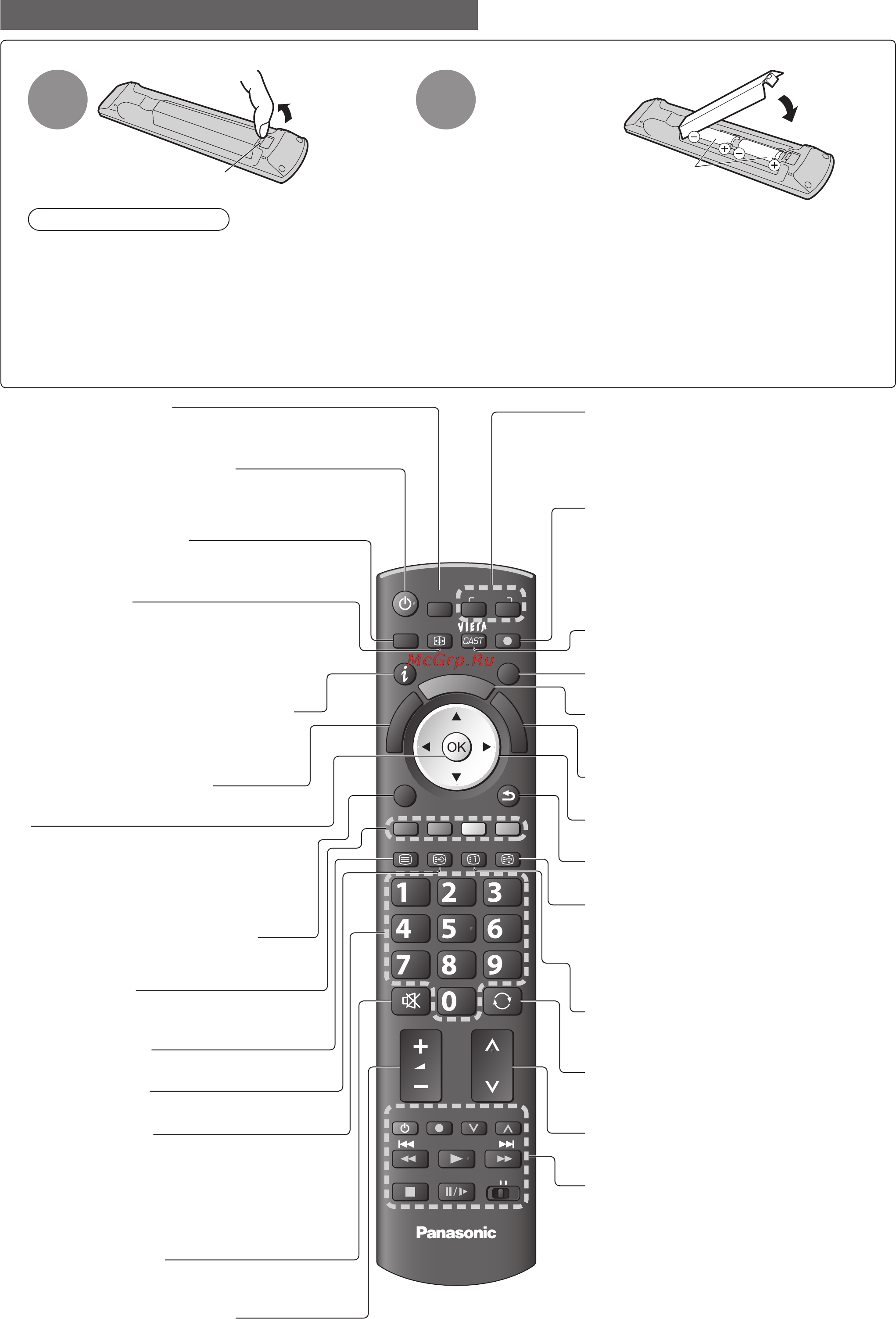 Panasonic VIERA TX-PR42GT20 [8/92] Не допускайте чрезмерного нагревания элементов питания например солнечными лучами огнем и т п