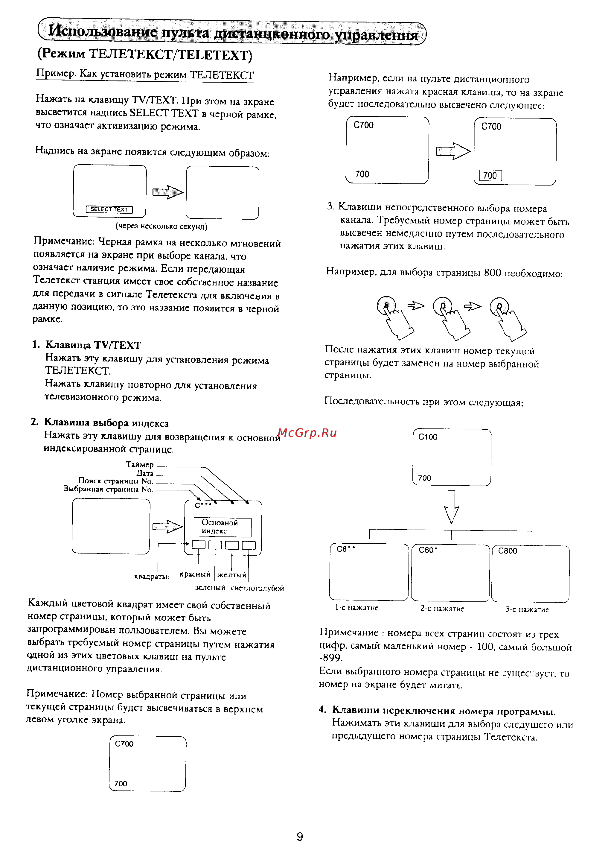 Panasonic TX-14X1T [10/16] С использование пульта дистанционного управления