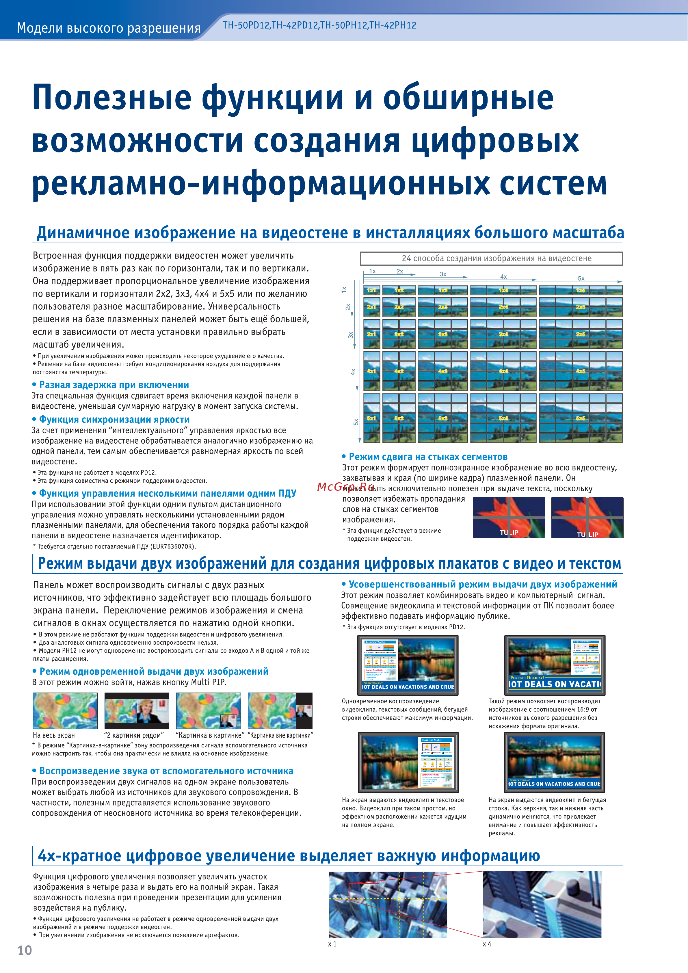 Panasonic TH-103PF12RK [10/24] Полезные функции и обширные возможности создания цифровых рекламно информационных систем