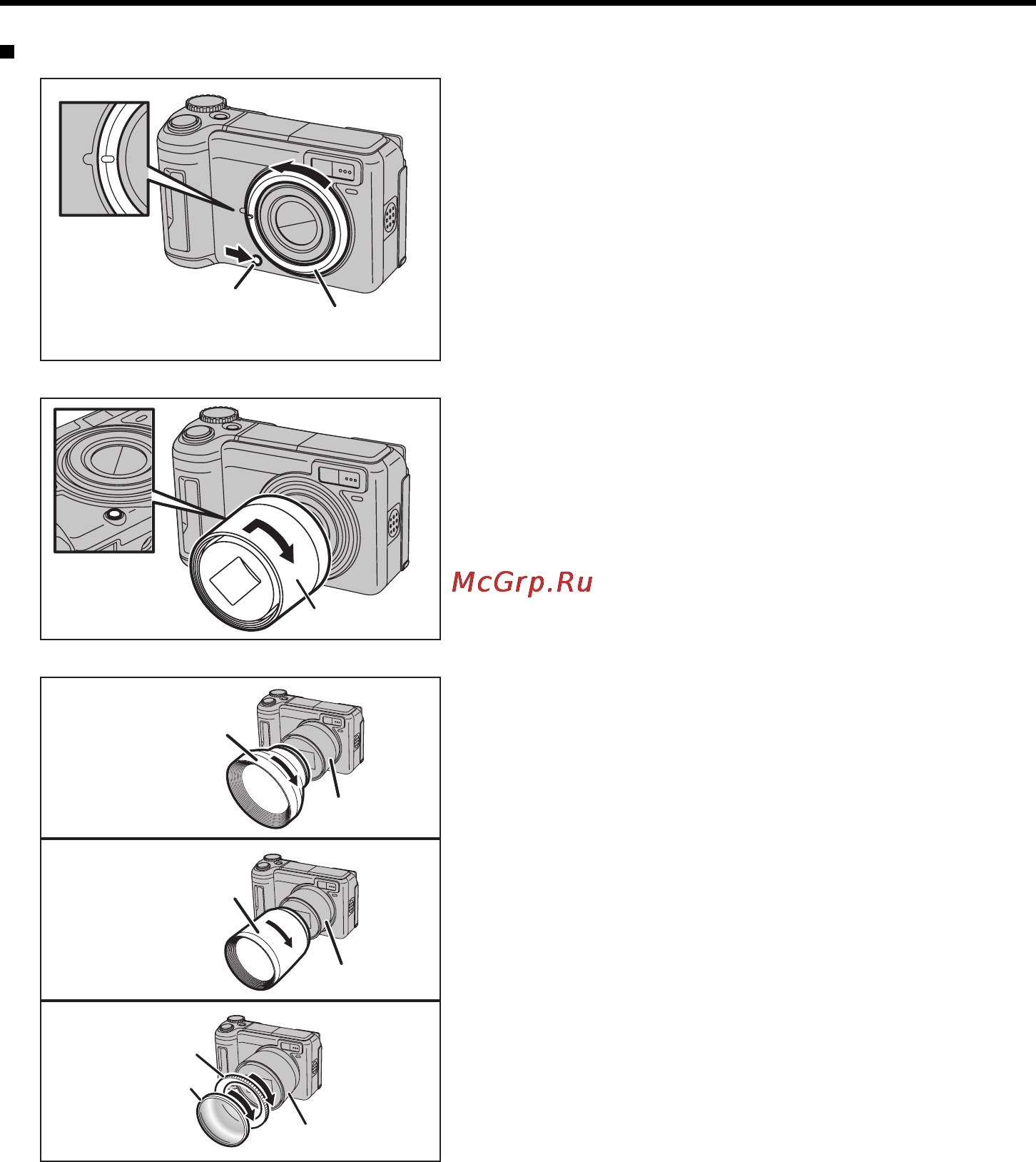 Fujifilm FinePix E900 [118/131] Описание конвертеров переходного кольца