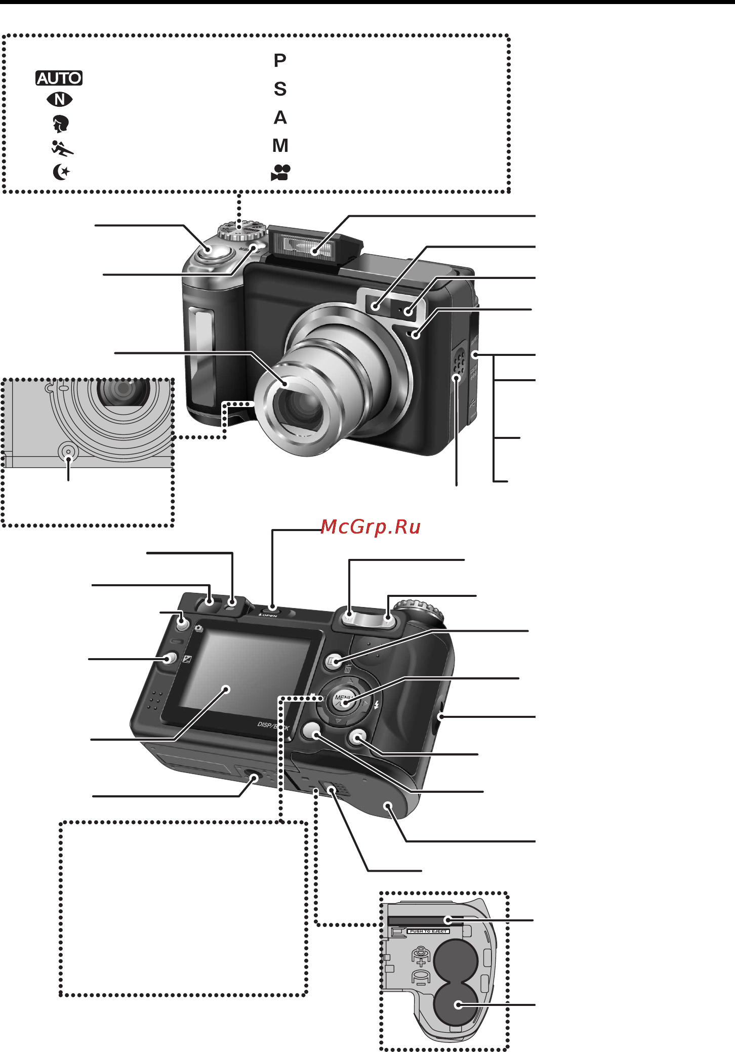Fujifilm FinePix E900 [8/131] Основные части камеры