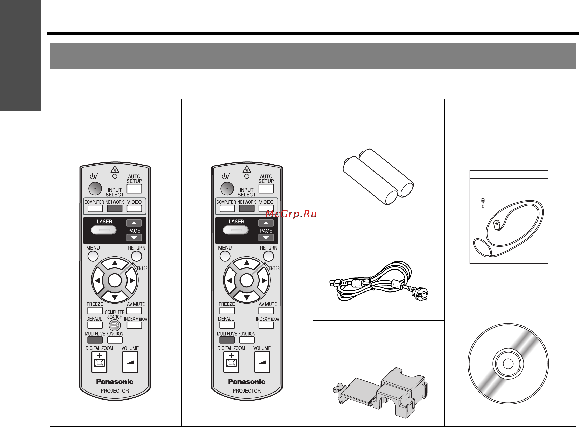 Panasonic PT-F300E [12/66] Аксессуары