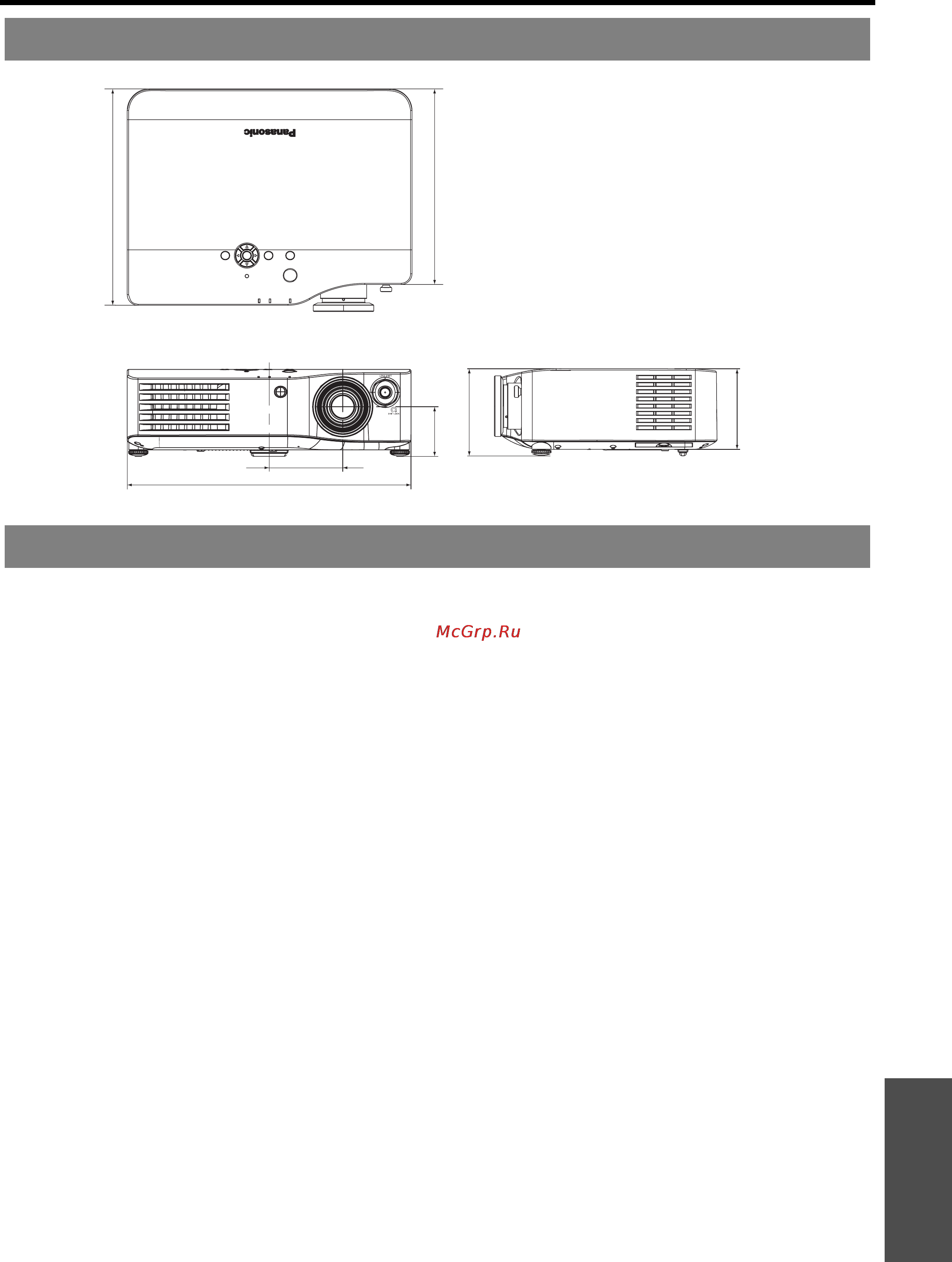 Panasonic PT-AX200E [51/54] Размеры