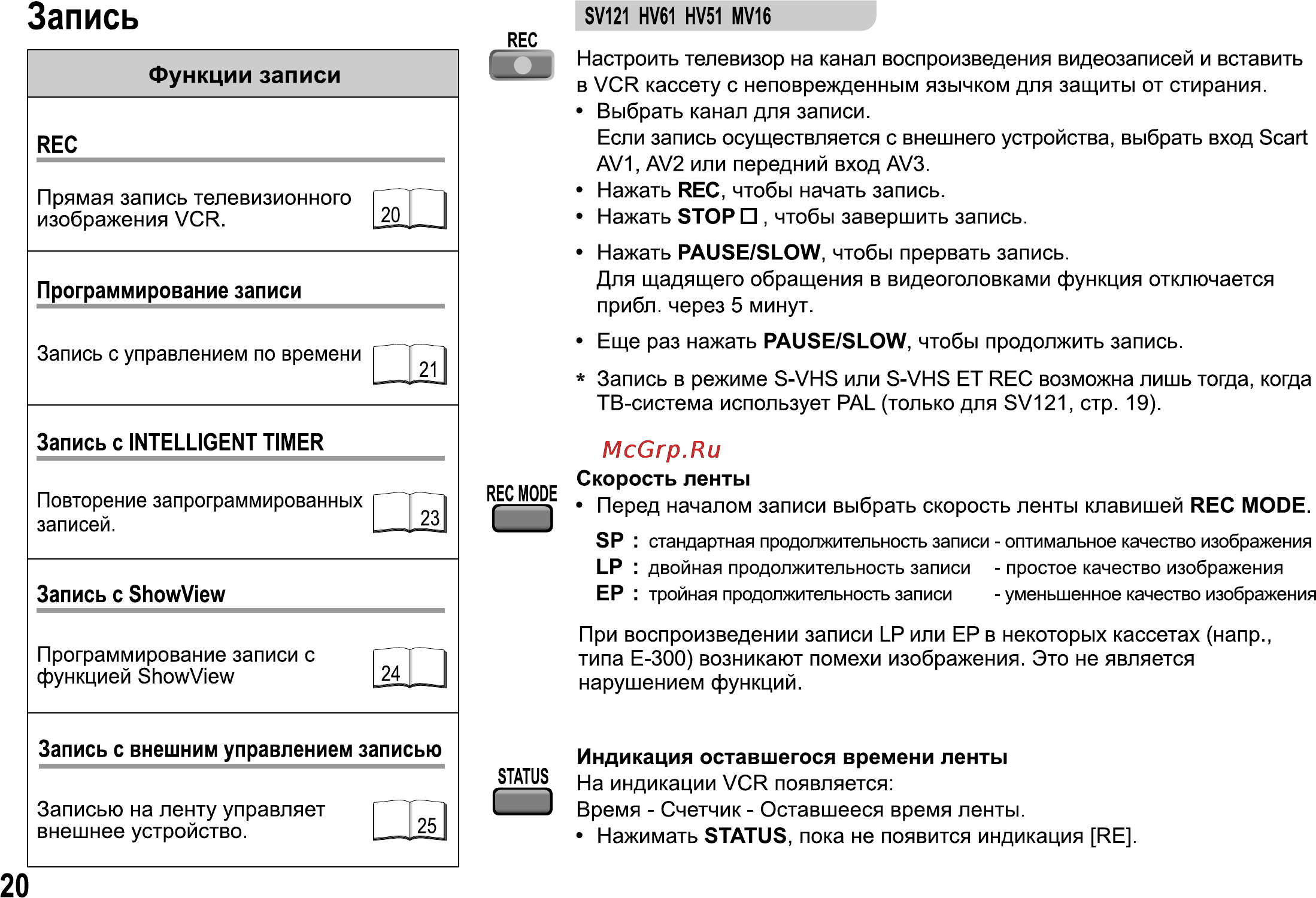 Panasonic NV-HV61EE-K [20/32] Запись