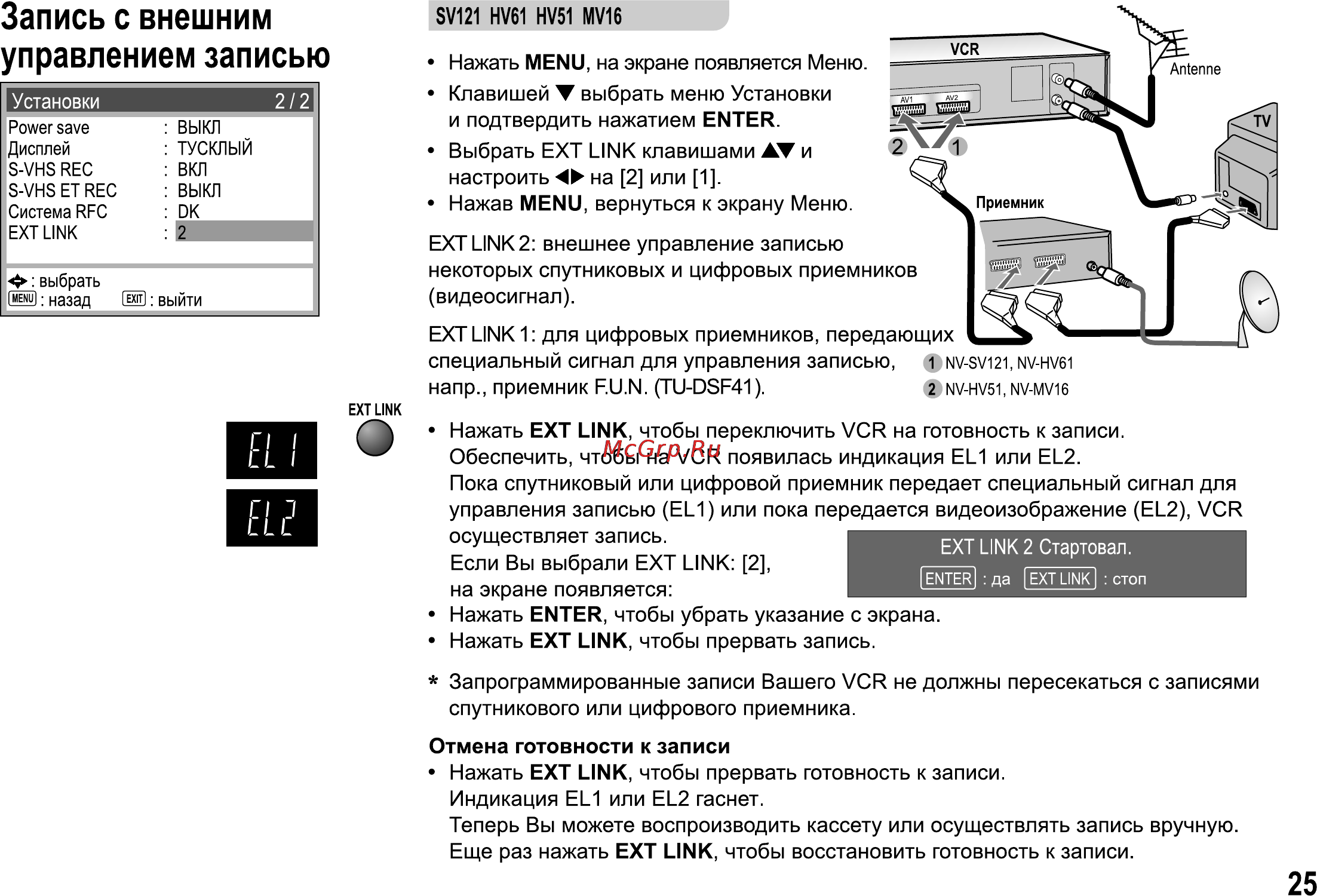 Panasonic NV-HV61EE-K [25/32] Запись с внешним управлением записью