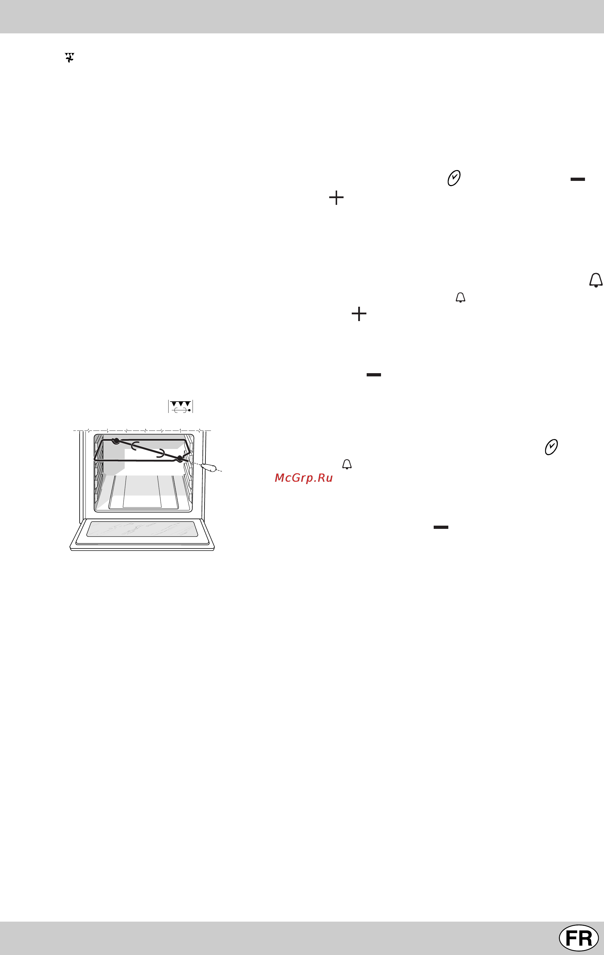 Indesit K3C55/R [47/62] Cuissons au gril ventilé à effectuer avec porte du four fermée