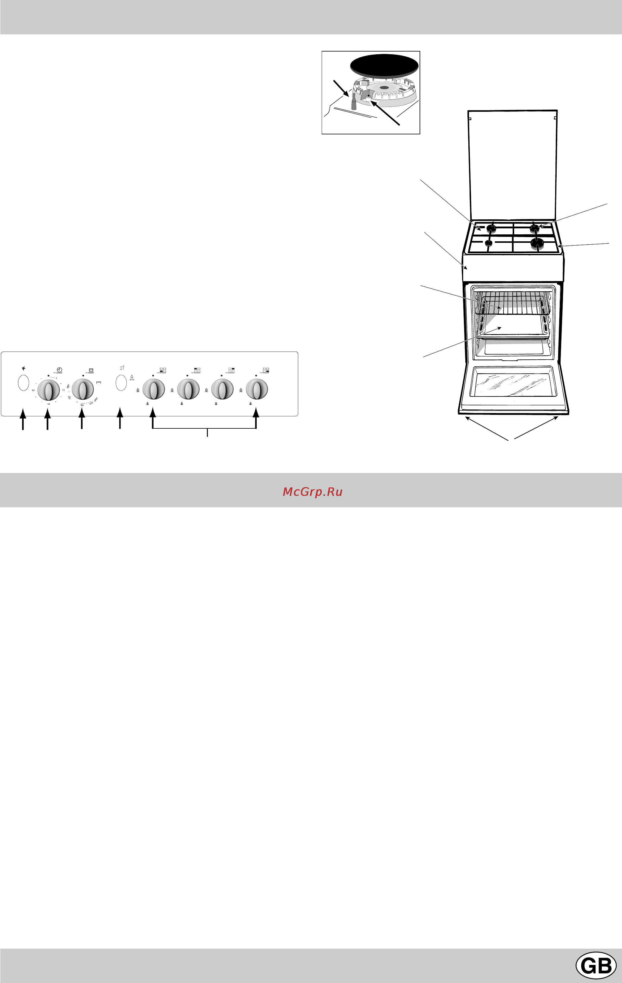 Indesit K1G21/R [9/34] The cooker with gas oven and gas grill