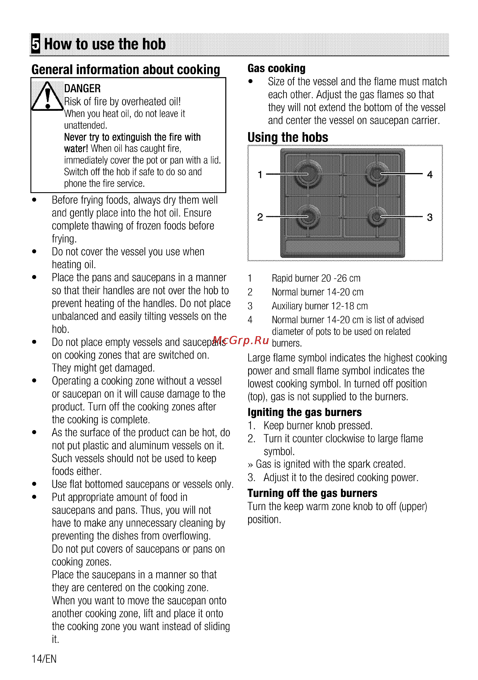 Beko HIMG 64223 W [14/40] How to use the hob
