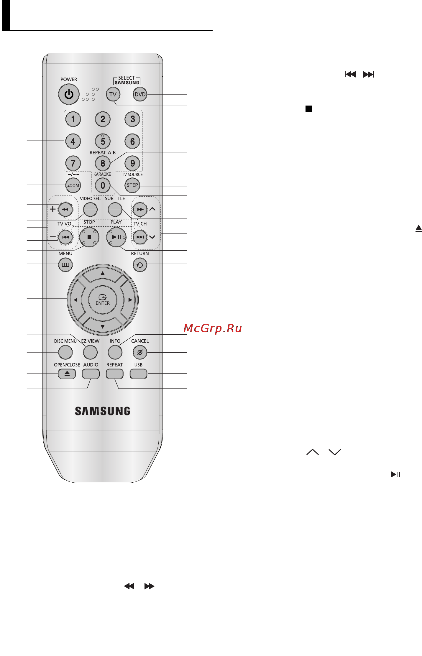 Samsung DVD-P480K [8/73] Дистанционного управления