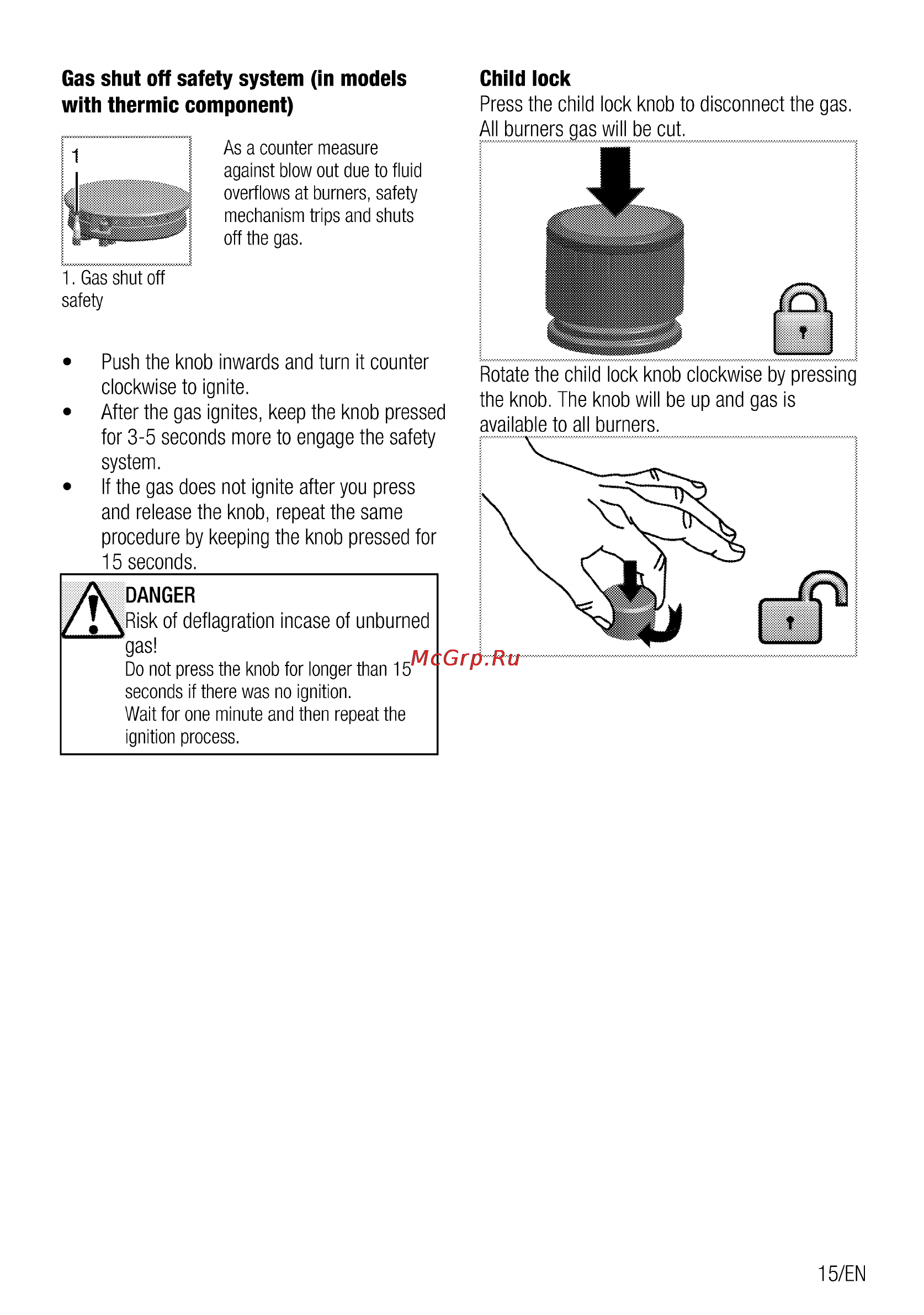 Beko HIMG 64233 SX [15/40] Gas shut off safety