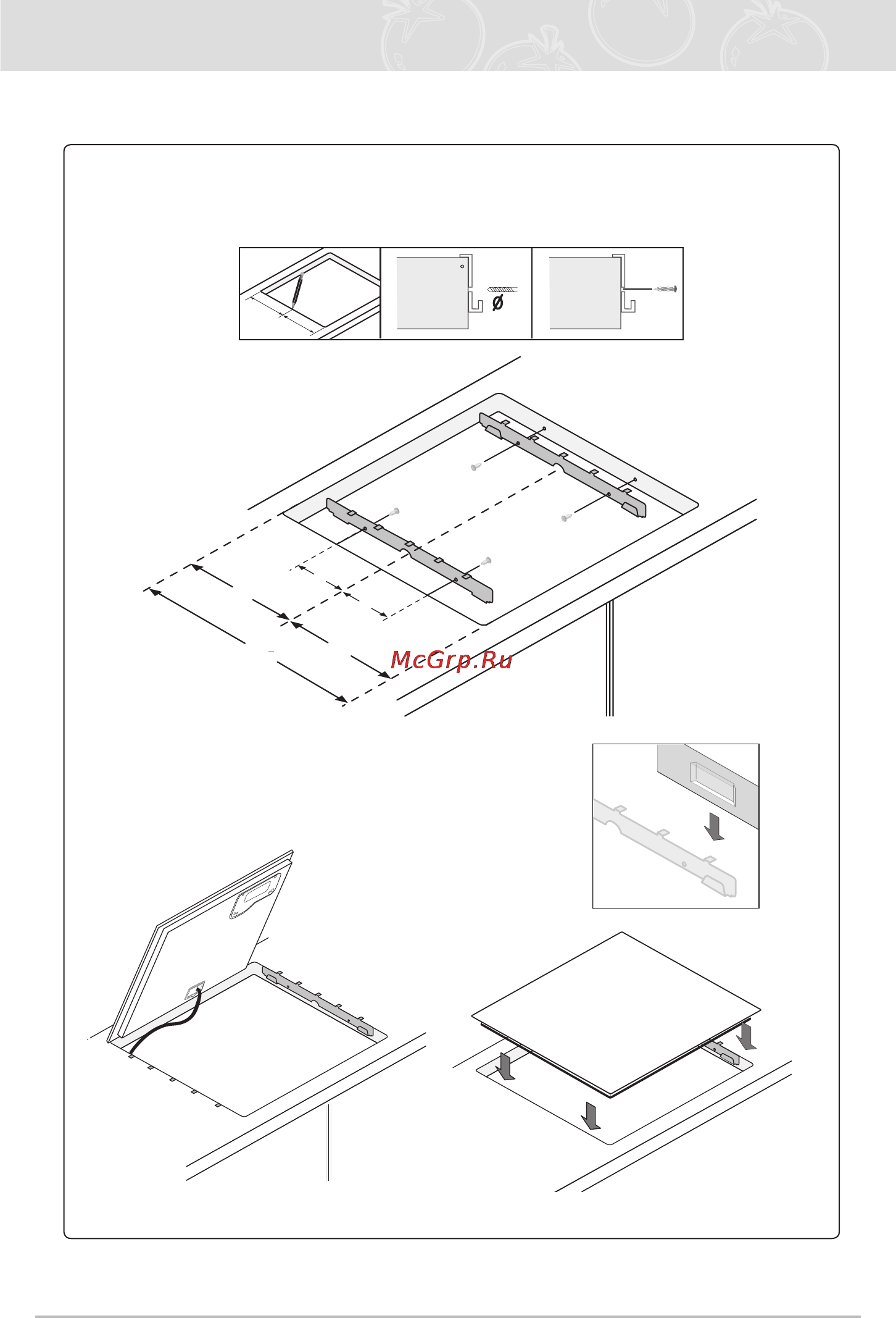 Samsung C61R2CAST [12/36] Установка варочной панели продолжение