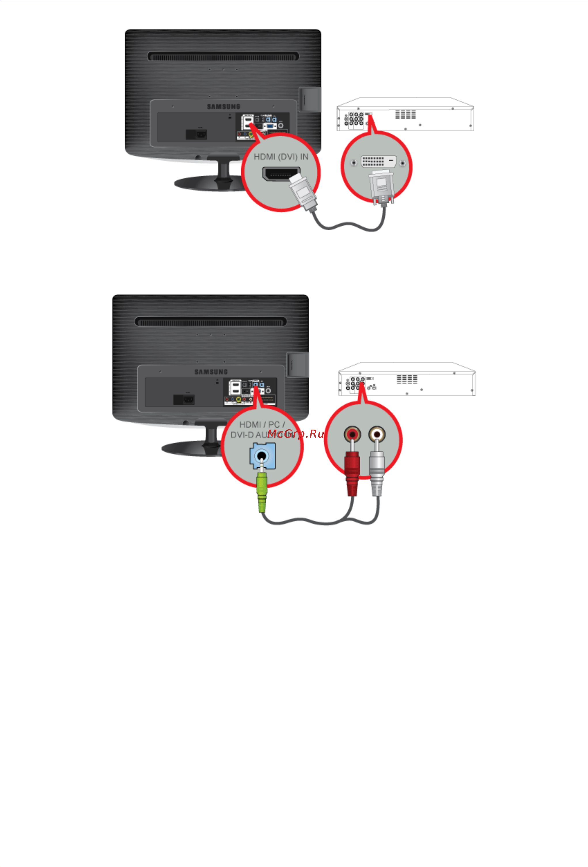 Samsung B2230HD [25/96] 8 подключение к разъему dvi с использованием кабеля hdmi