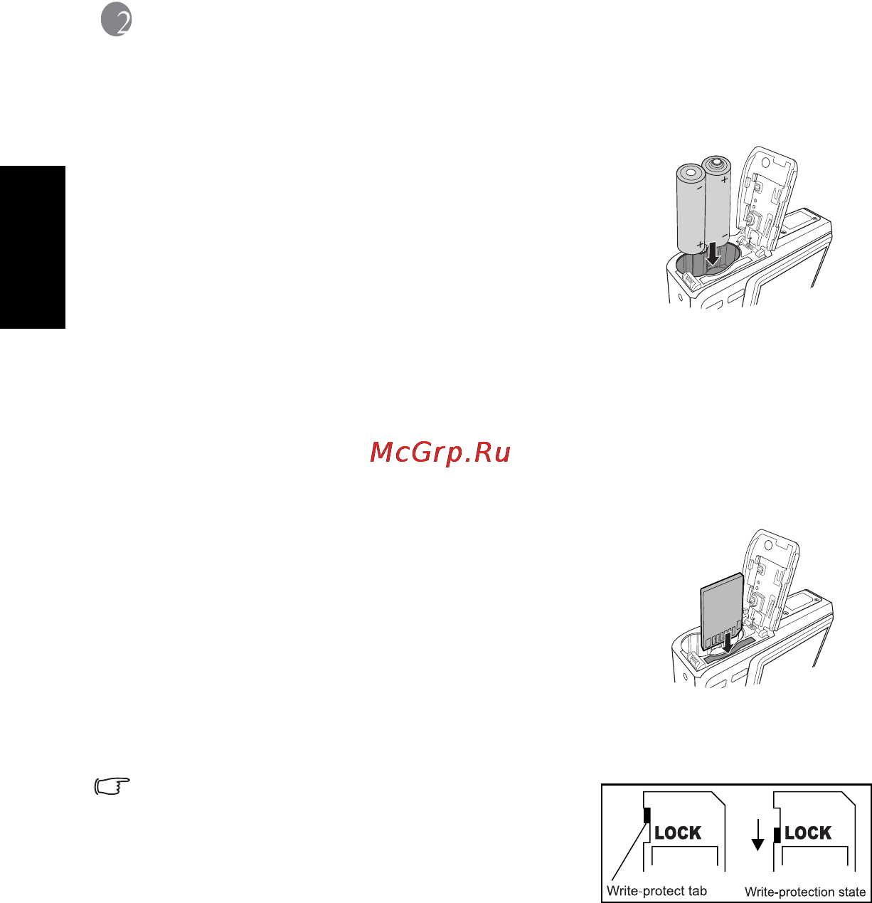 Benq DC C1050 [10/31] Установка батарей