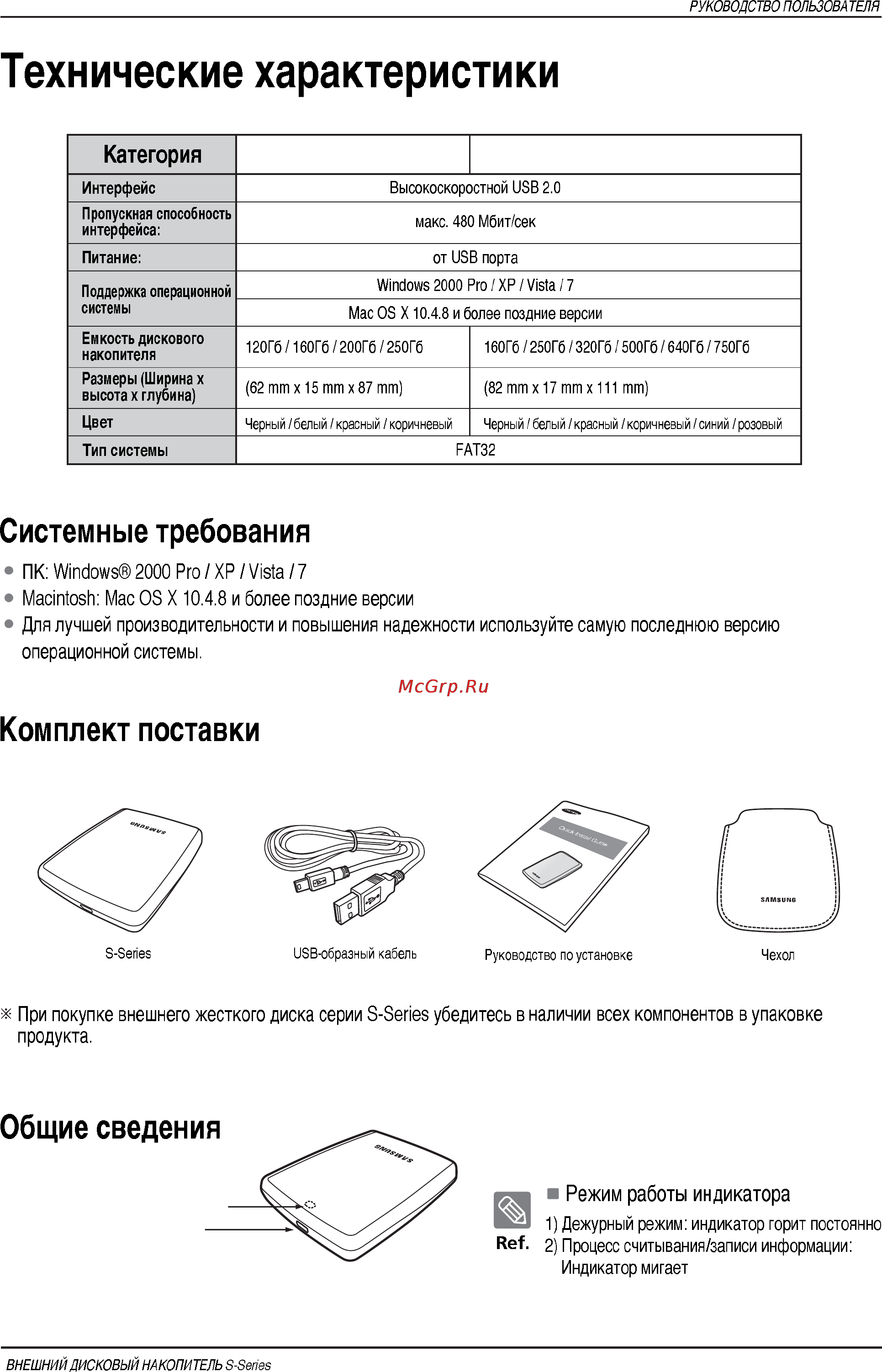 Samsung HXMU050DA/G42 [7/35] Технические характеристики
