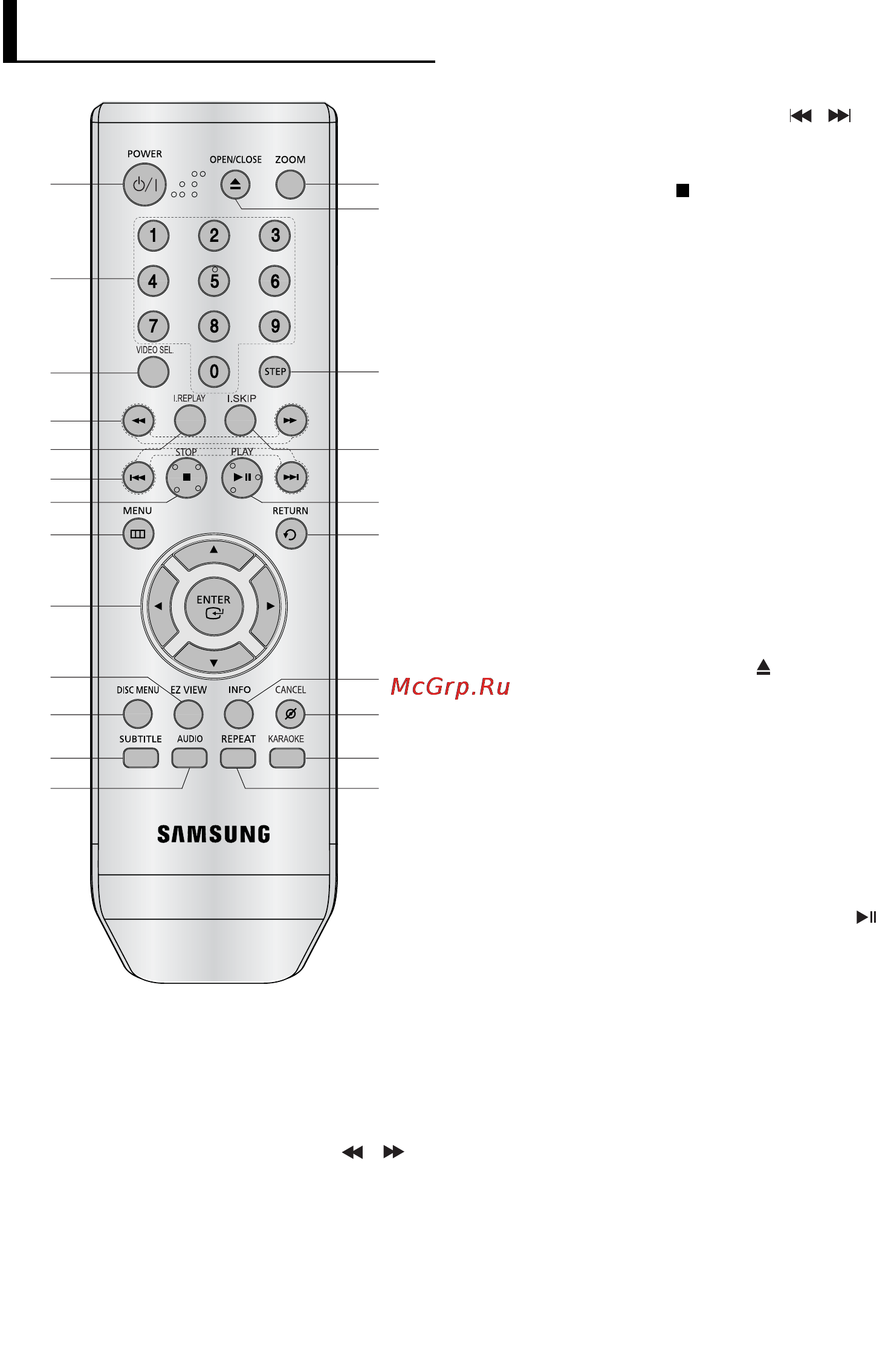 Samsung DVD-P360K [8/68] Знакомство с пультом дистанционного управления
