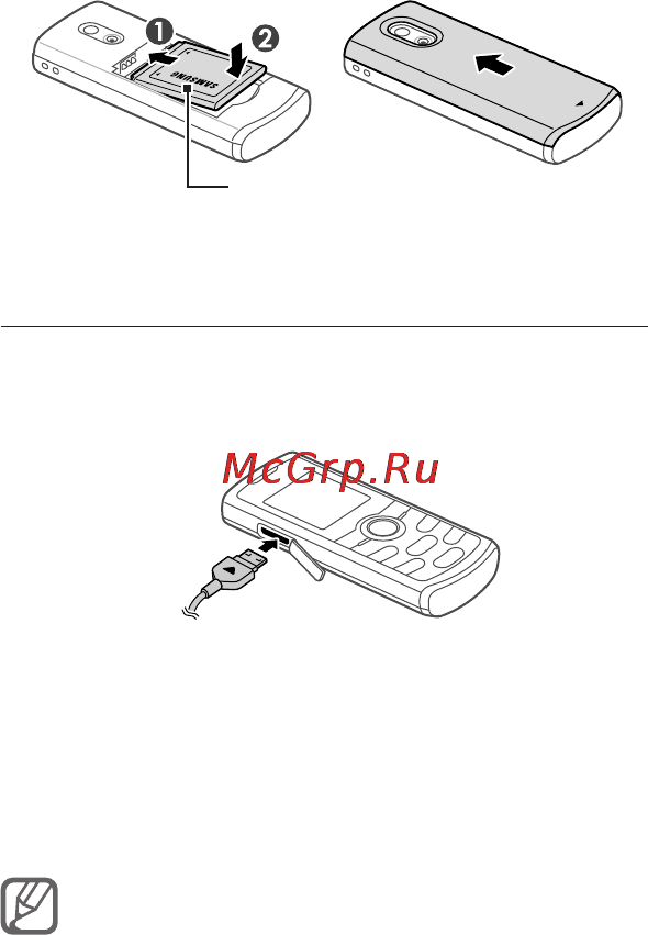 Samsung GT-E2121 Red [10/72] Зарядка аккумулятора
