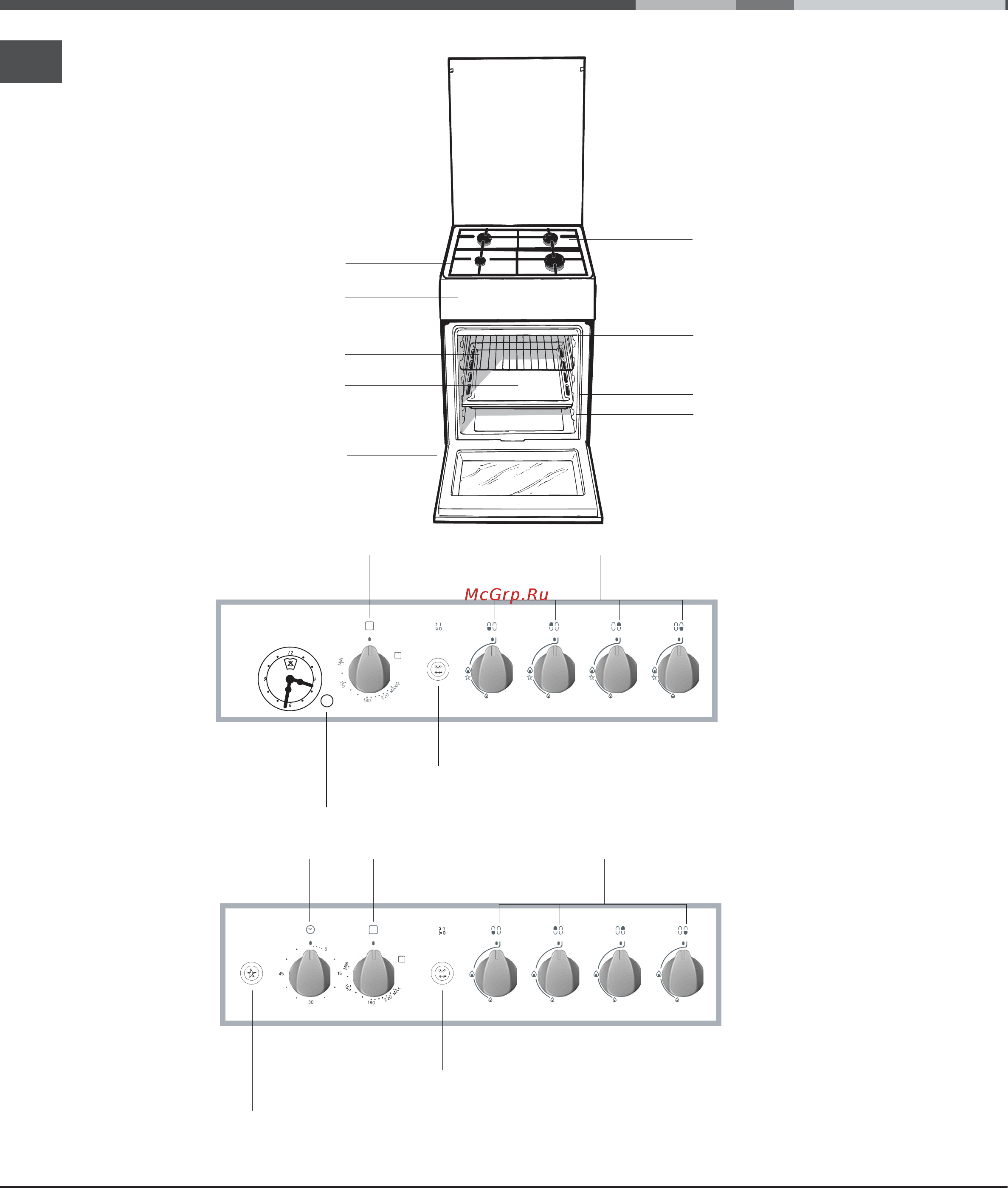 Hotpoint-Ariston C 34S G3 R/HA [40/56] Опис плити