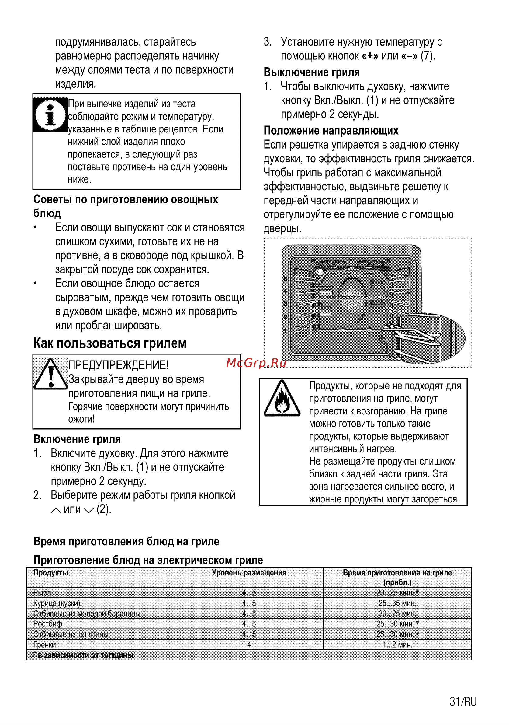 Beko OIM 25600 X [61/68] Как пользоваться грилем