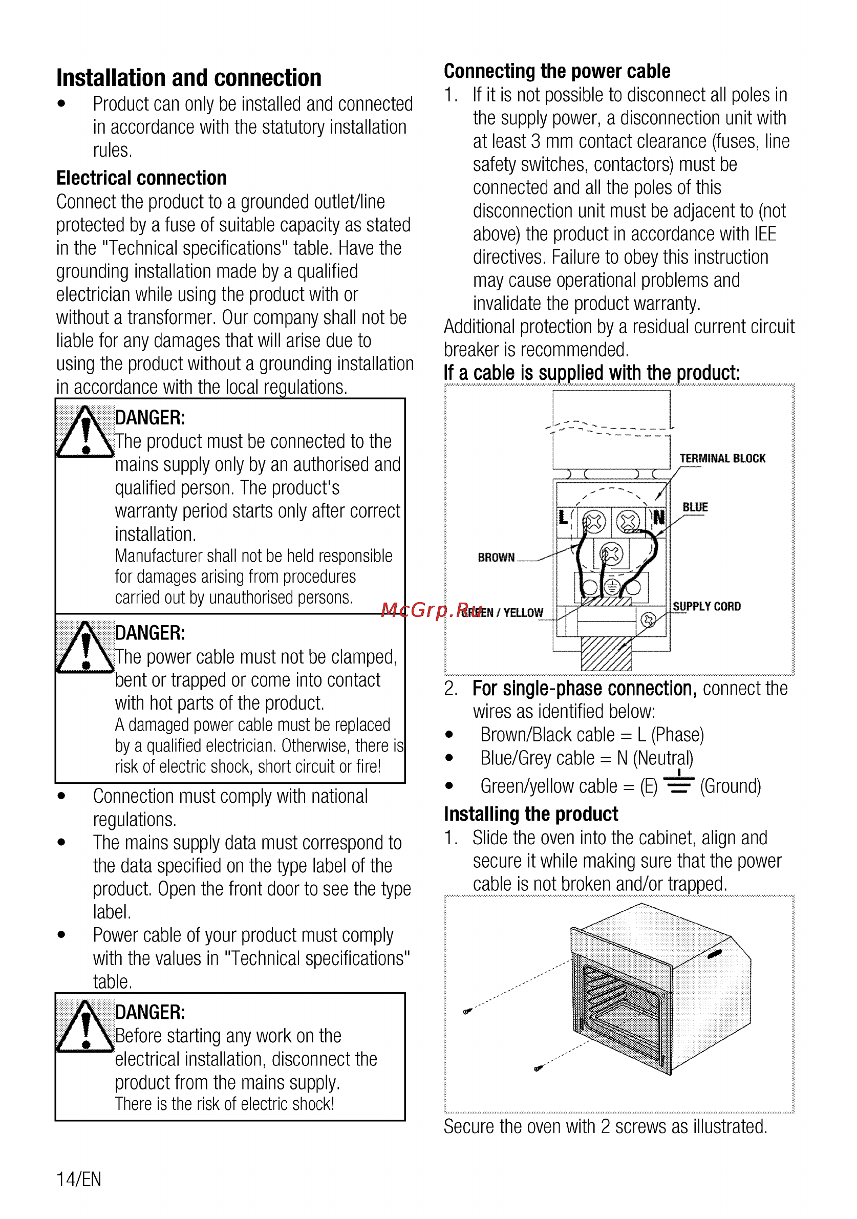Beko OIE 22101 X [14/56] Installation and connection