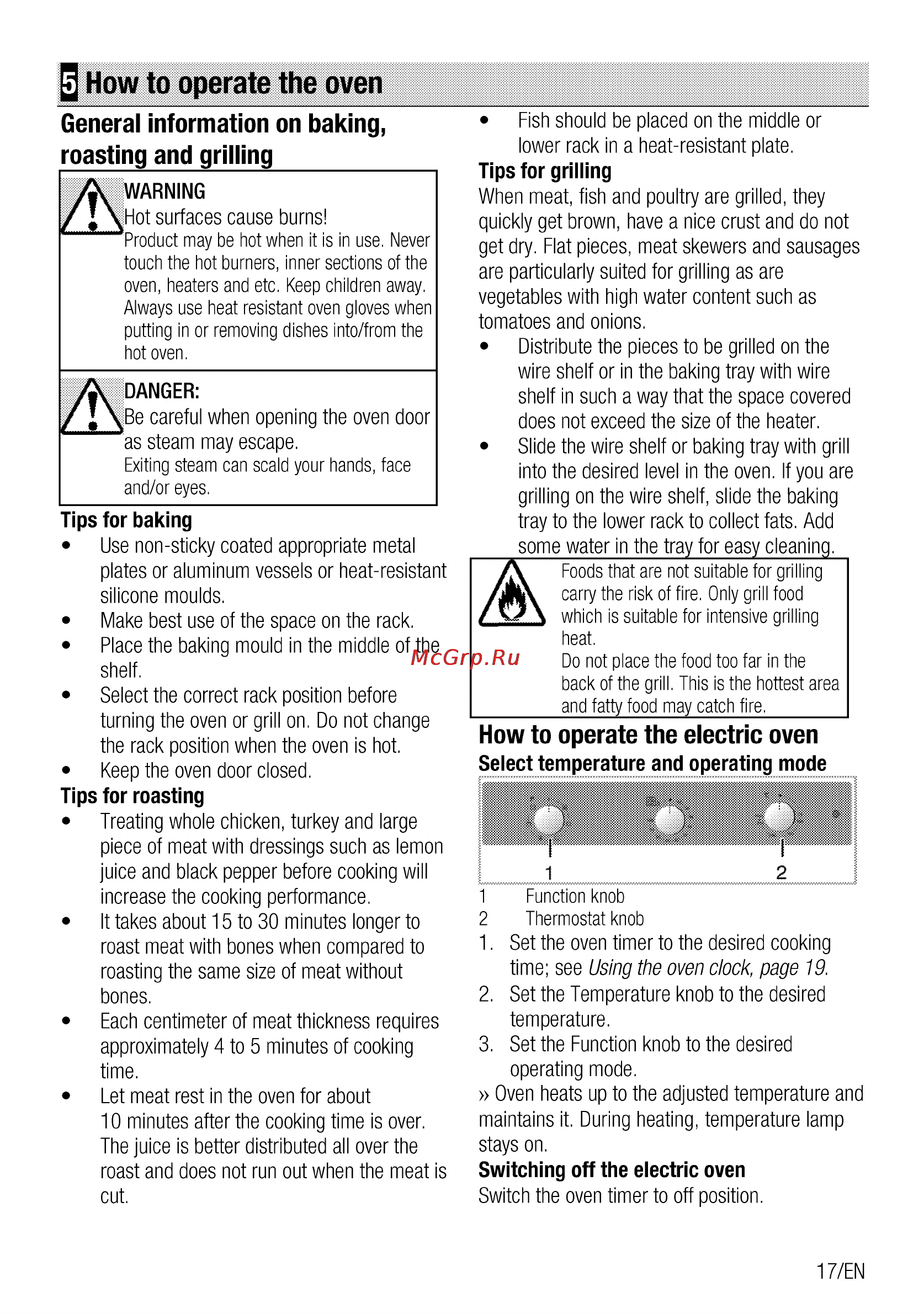 Beko OIE 22101 X [17/56] How to operate the oven