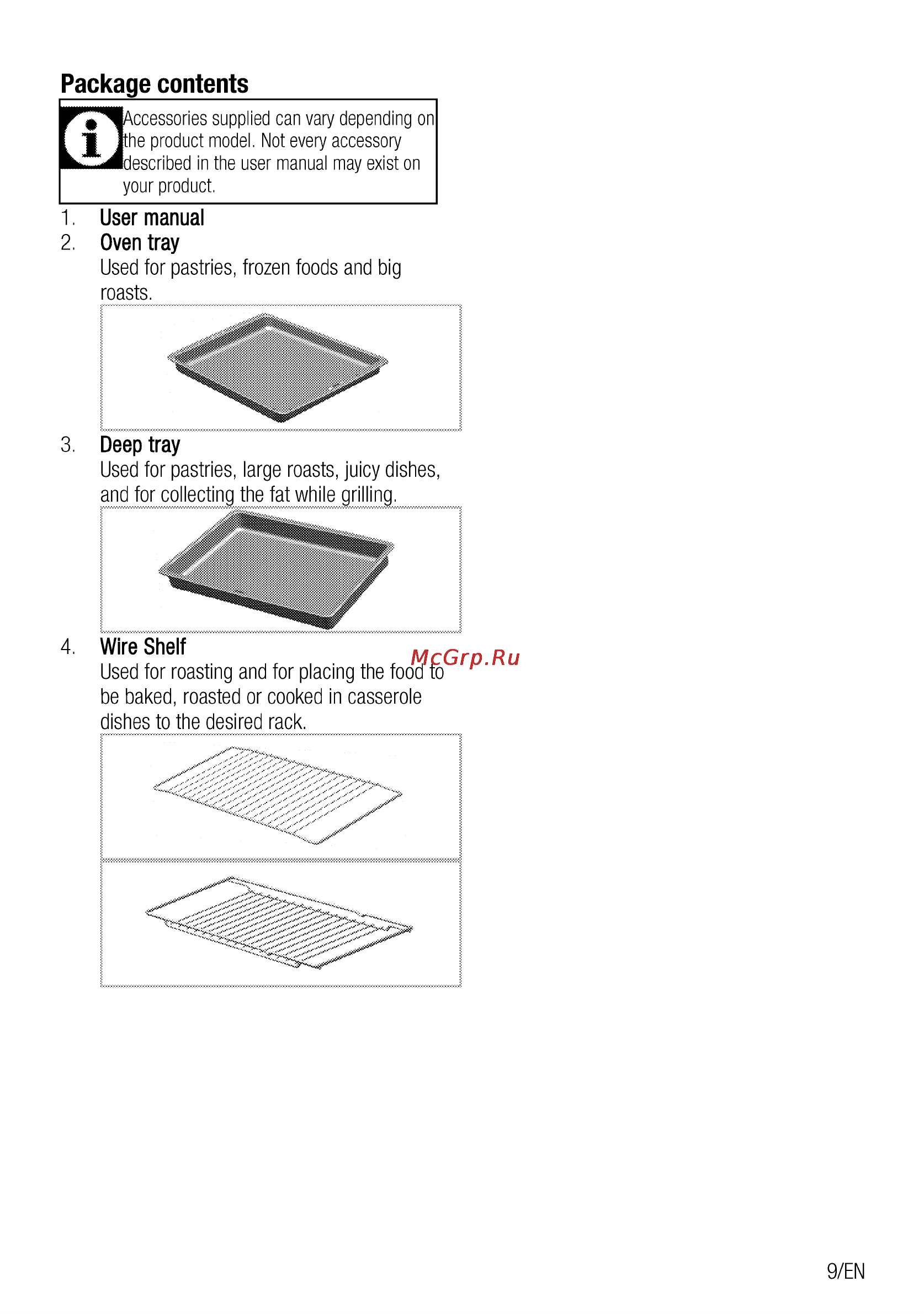 Beko OIE 22101 X [9/56] Package contents