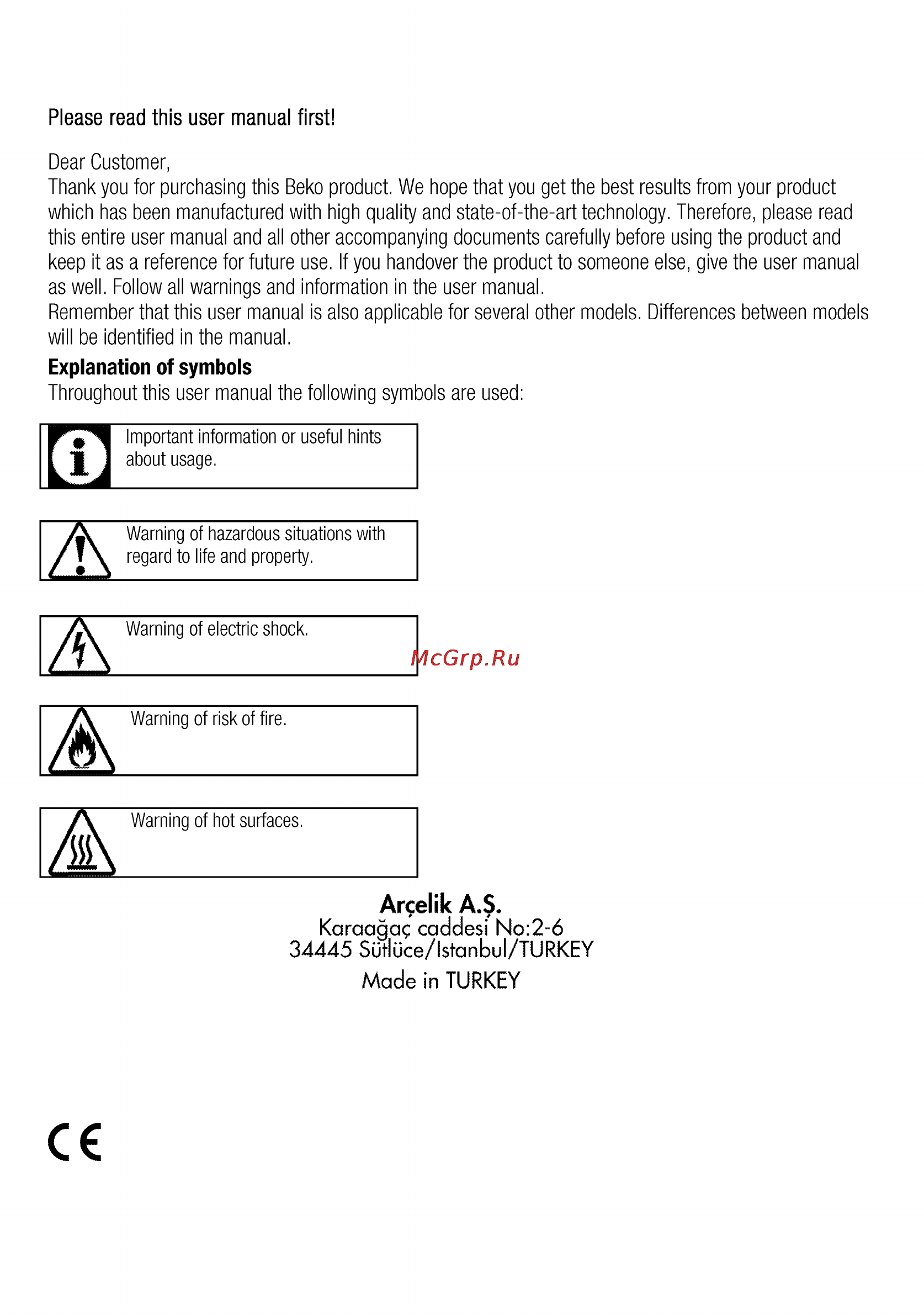 Beko OIE 25500 X [2/64] Important information or useful hints