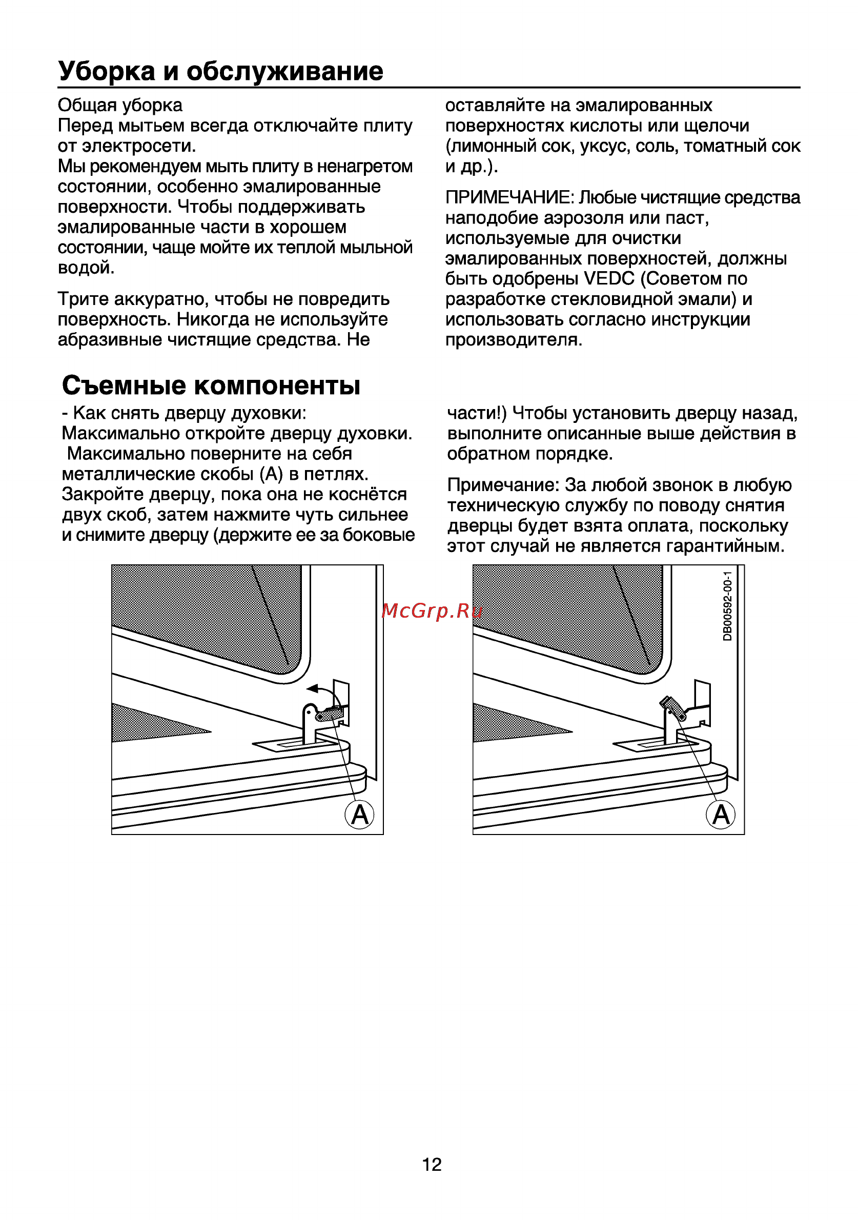 Beko OIG 12100 X [13/17] Съемные компоненты