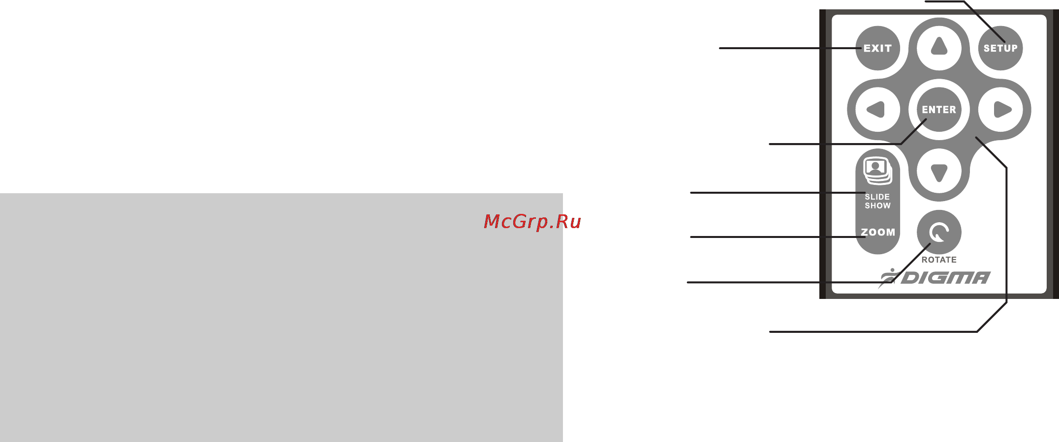 Digma PF-701 [6/12] Пульт дистанционного управления