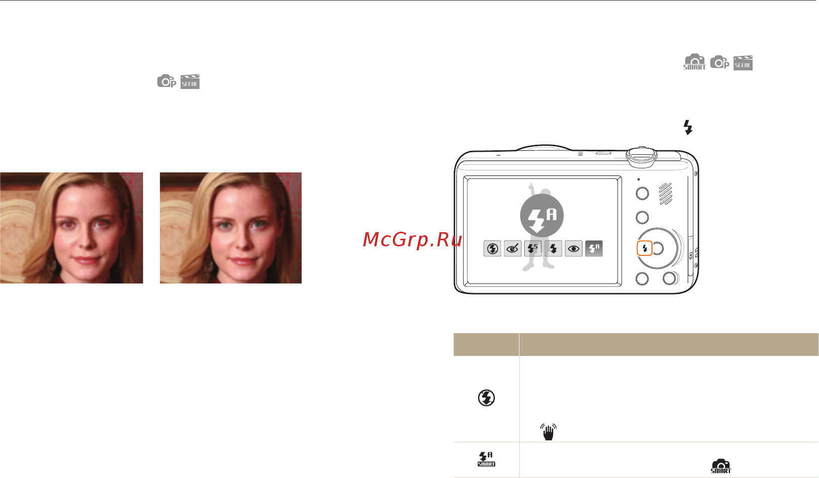 Samsung PL210 [44/114] Фотосъемка со вспышкой