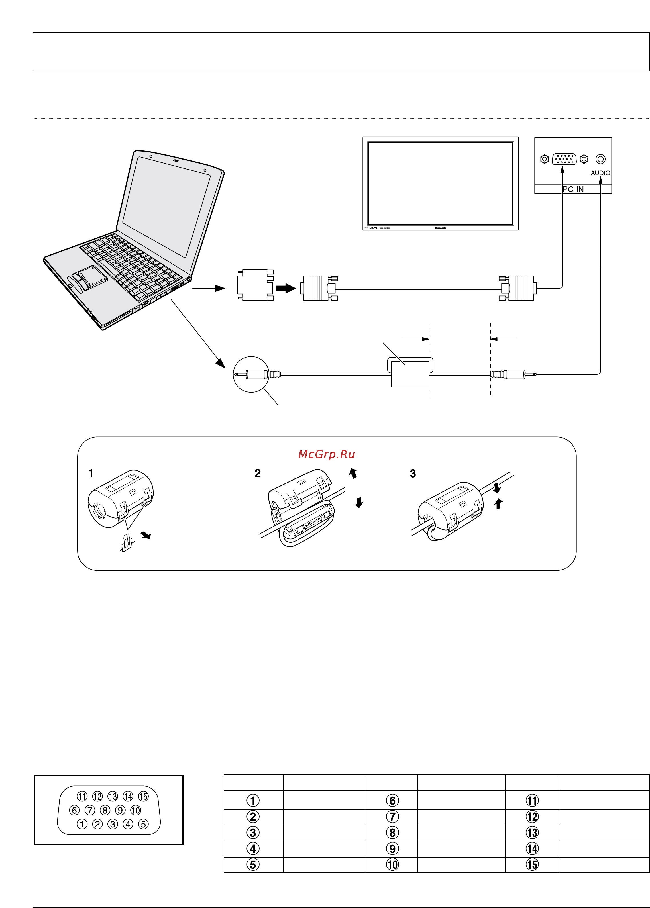 Panasonic TH-42PWD4 [13/40] Как выполнить подключение к входным разъемам pc in