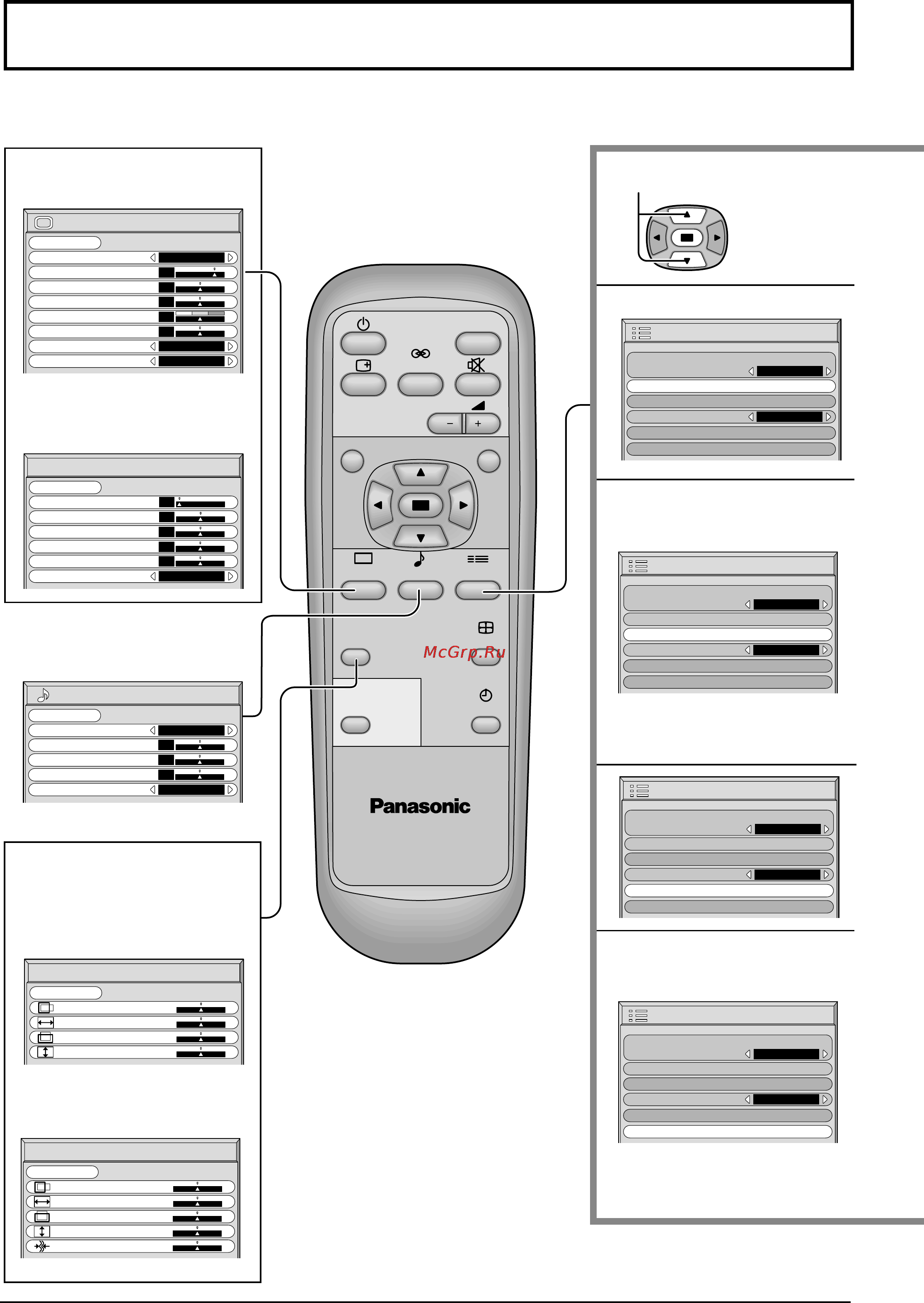Panasonic TH-42PWD4 [18/40] Вызов экранного меню с пульта дистанционного управления