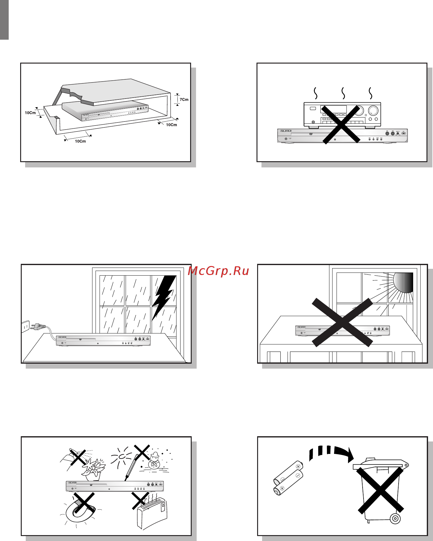 Samsung DVD-K350 [62/120] Основы застережн заходи