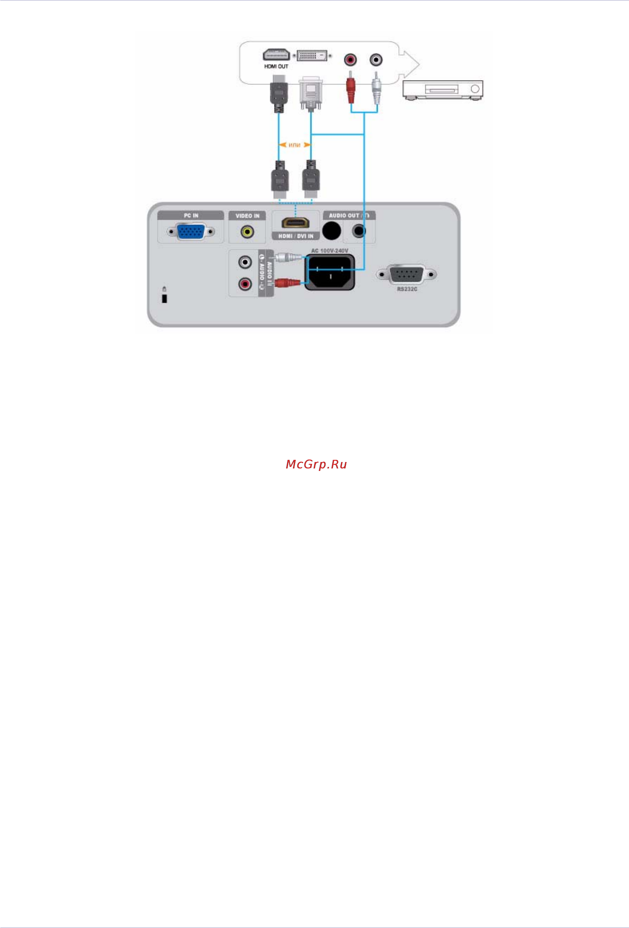 Samsung SP-M221 [29/63] 12 подключение устройства поддерживающего формат hdmi