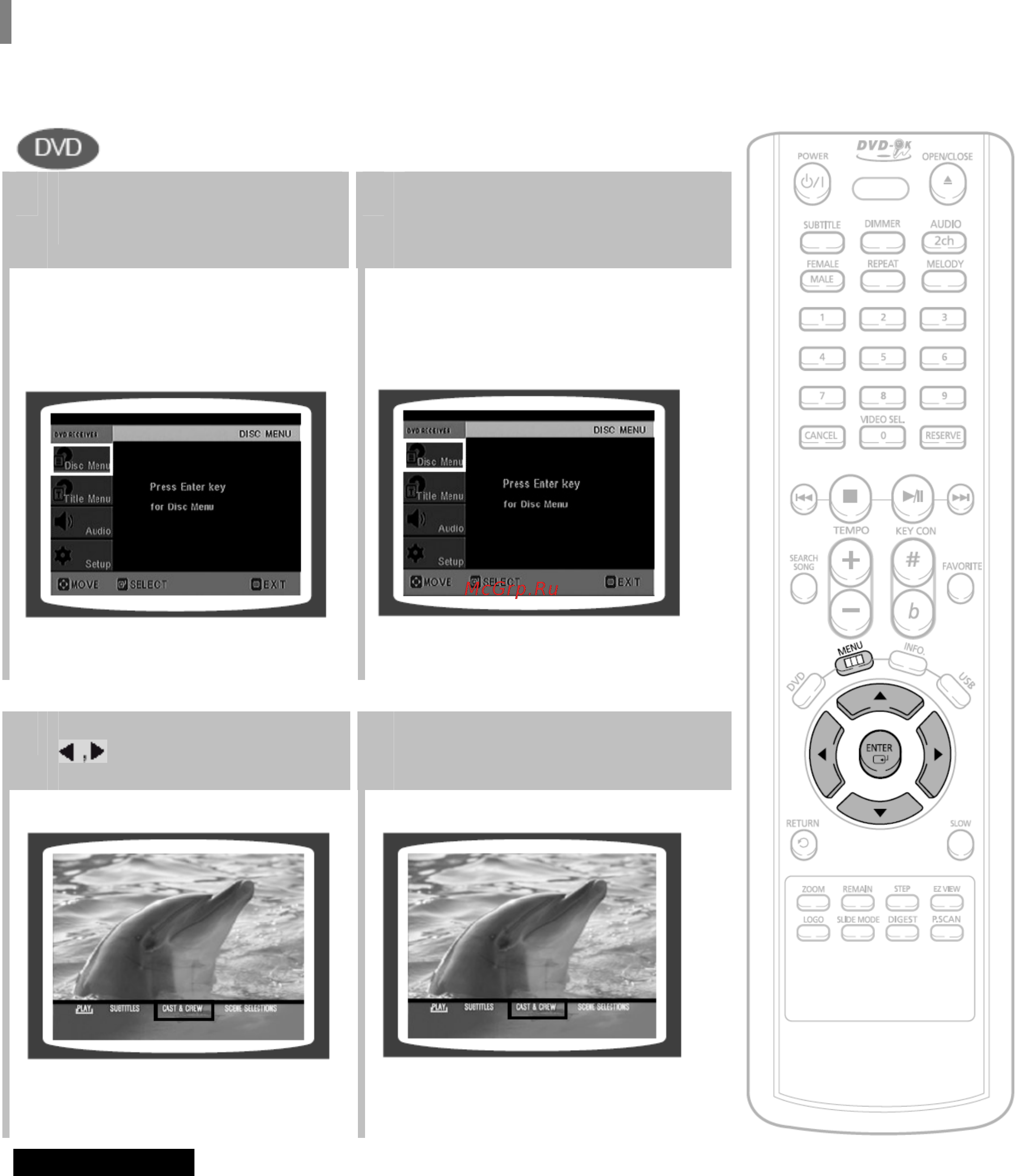 Samsung DVD-K170 [30/66] Использование меню диска