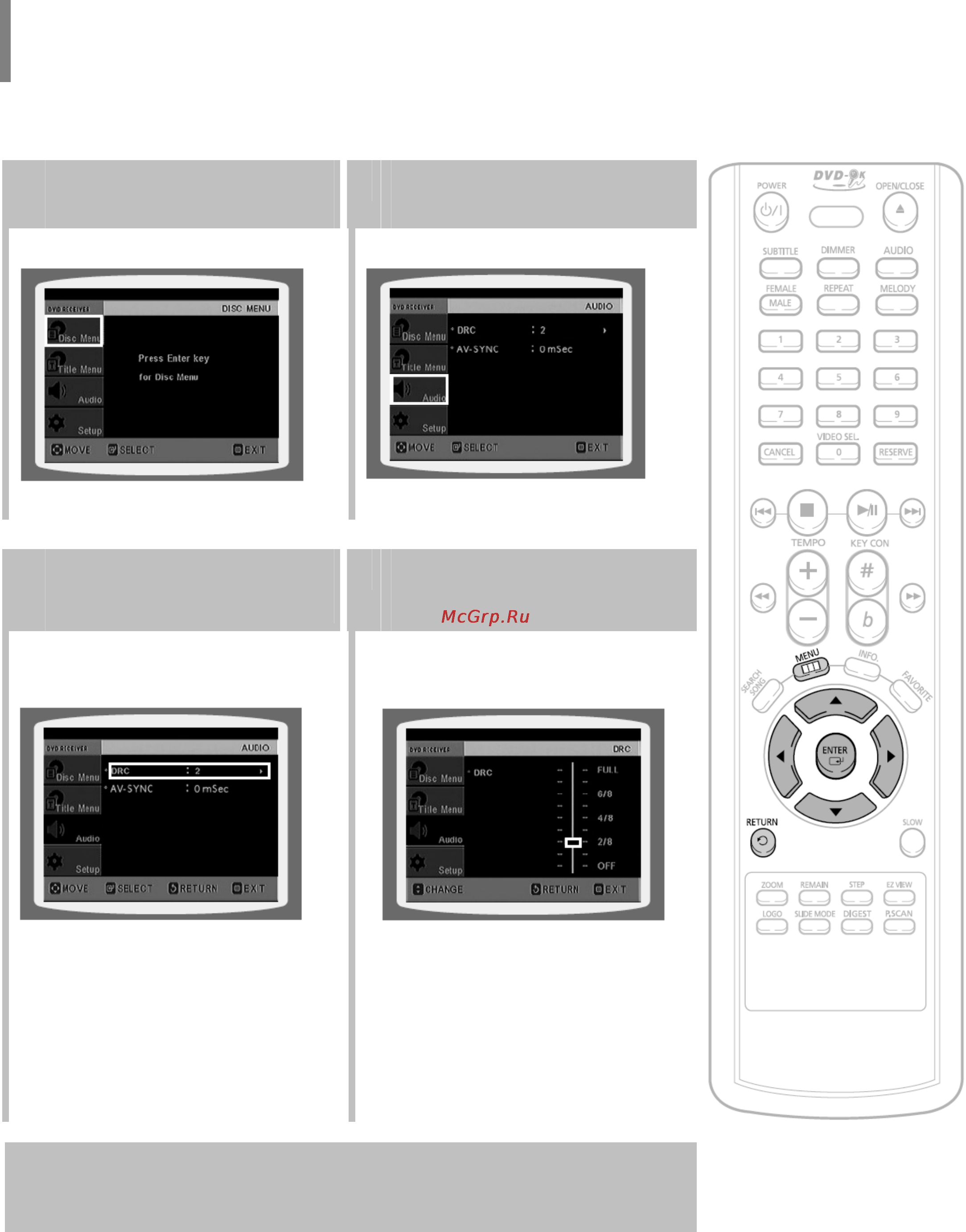 Samsung DVD-K150 [28/59] Настройки системы