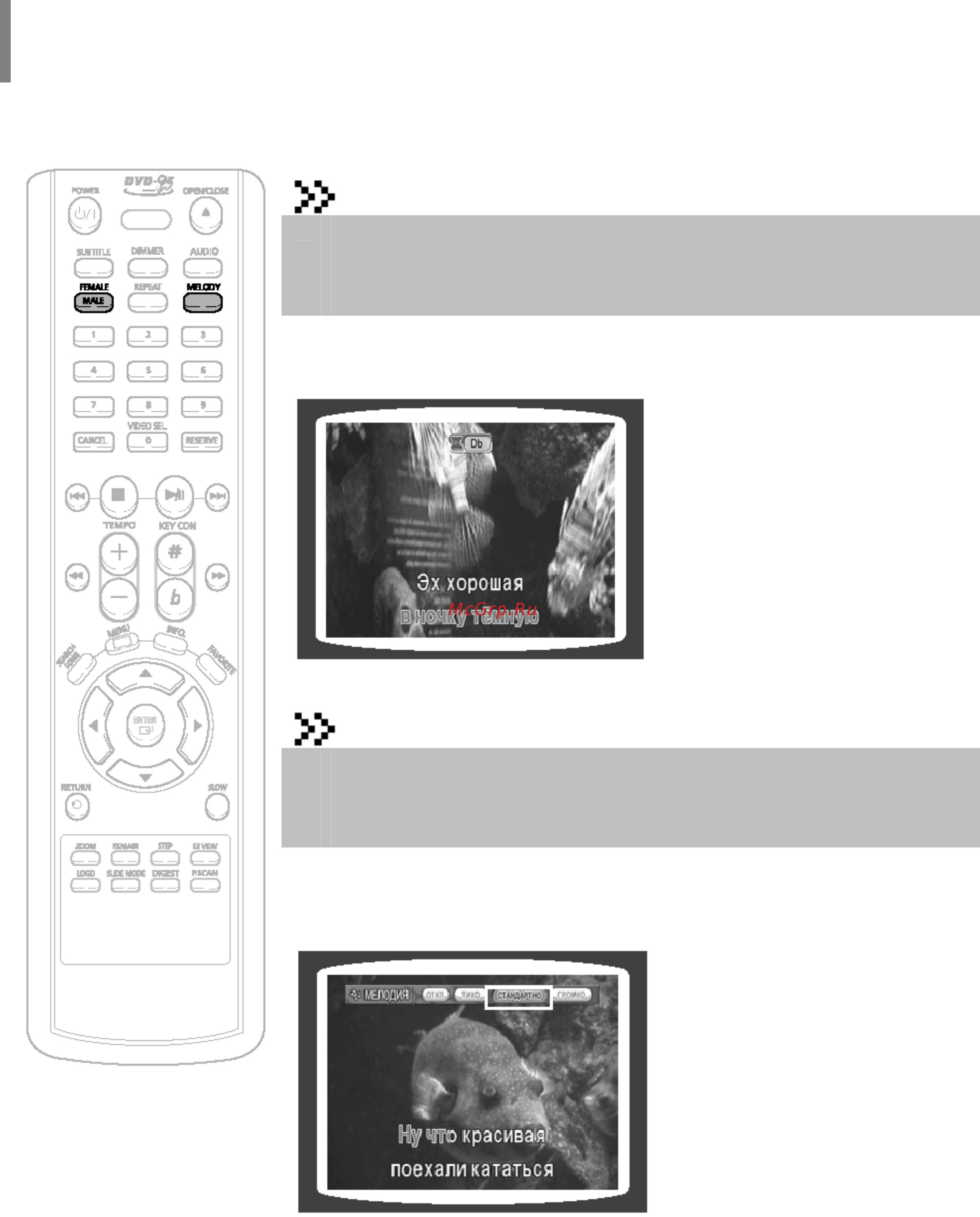 Samsung DVD-K150 [50/59] Выбор мужского женского голоса