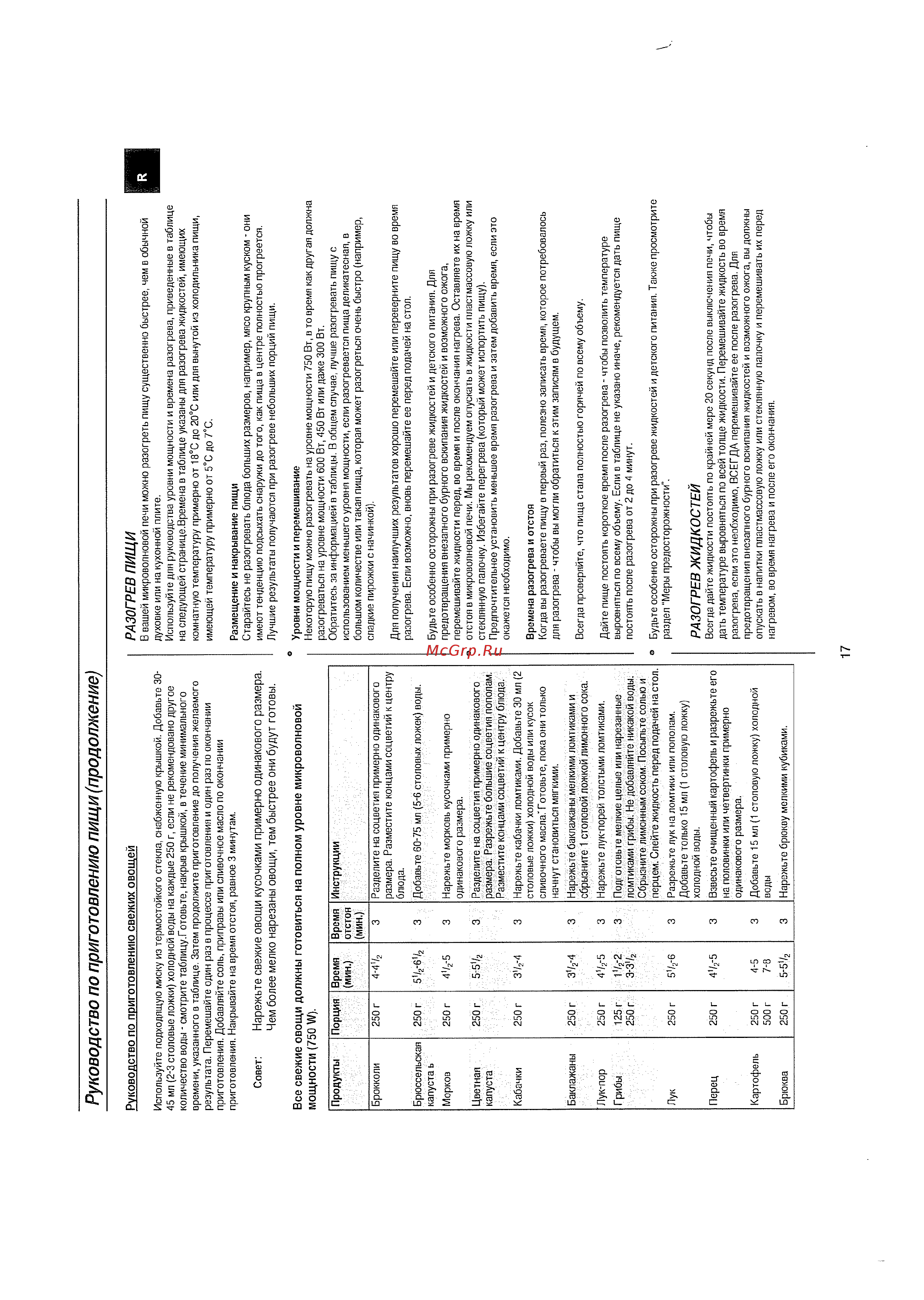 Samsung CE-2738 NR [17/24] Руководство по приготовлению пищи продолжение