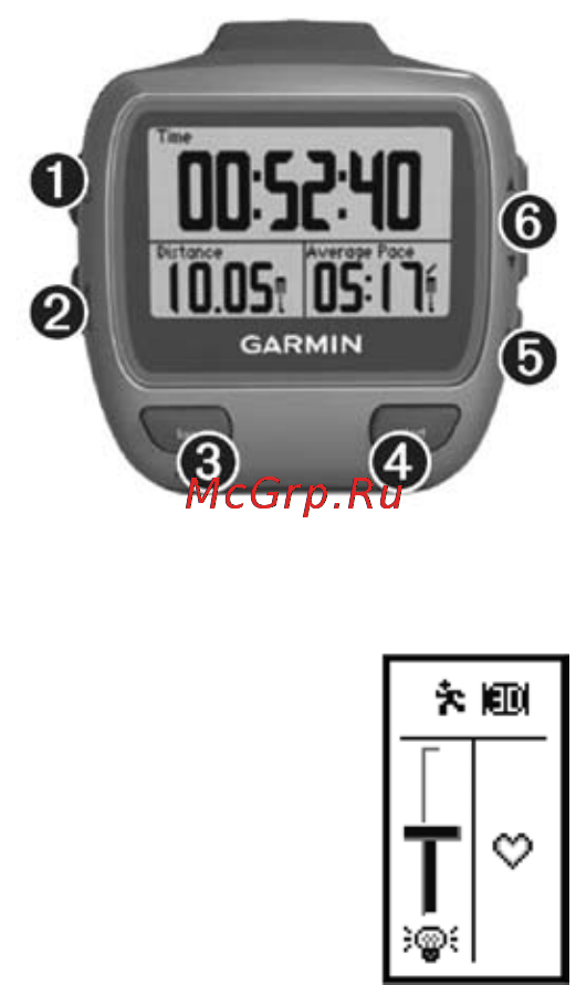 Garmin Forerunner 310XT [6/72] Функции кнопок