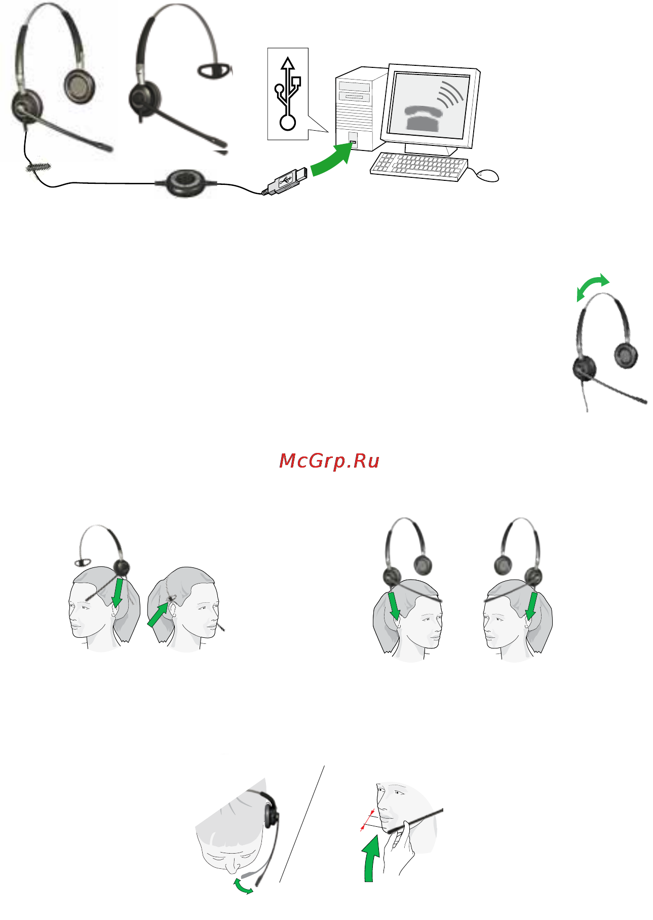 Jabra BIZ 2400 USB Duo MS [4/15] Как подключить гарнитуру к пк