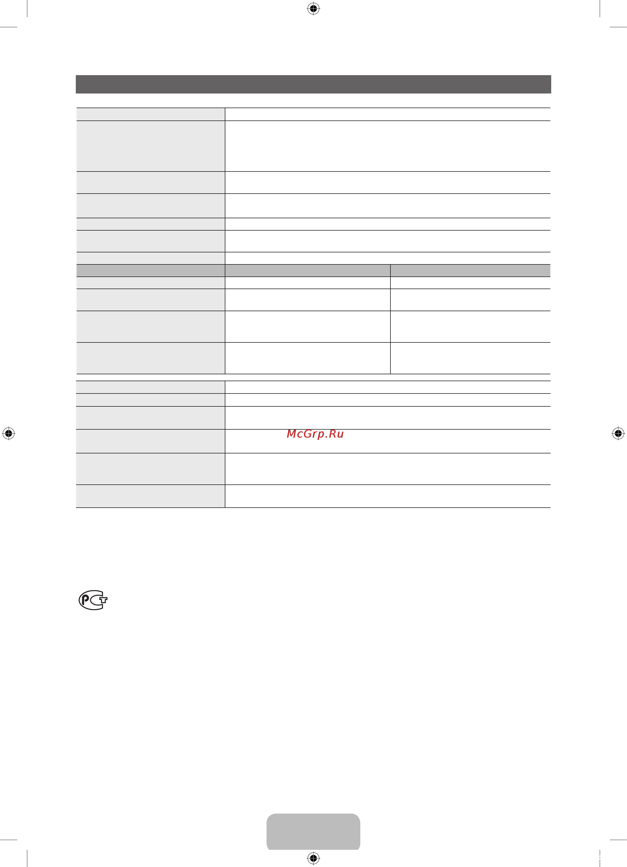 Samsung PS-51 D8000FS [19/359] Технические характеристики