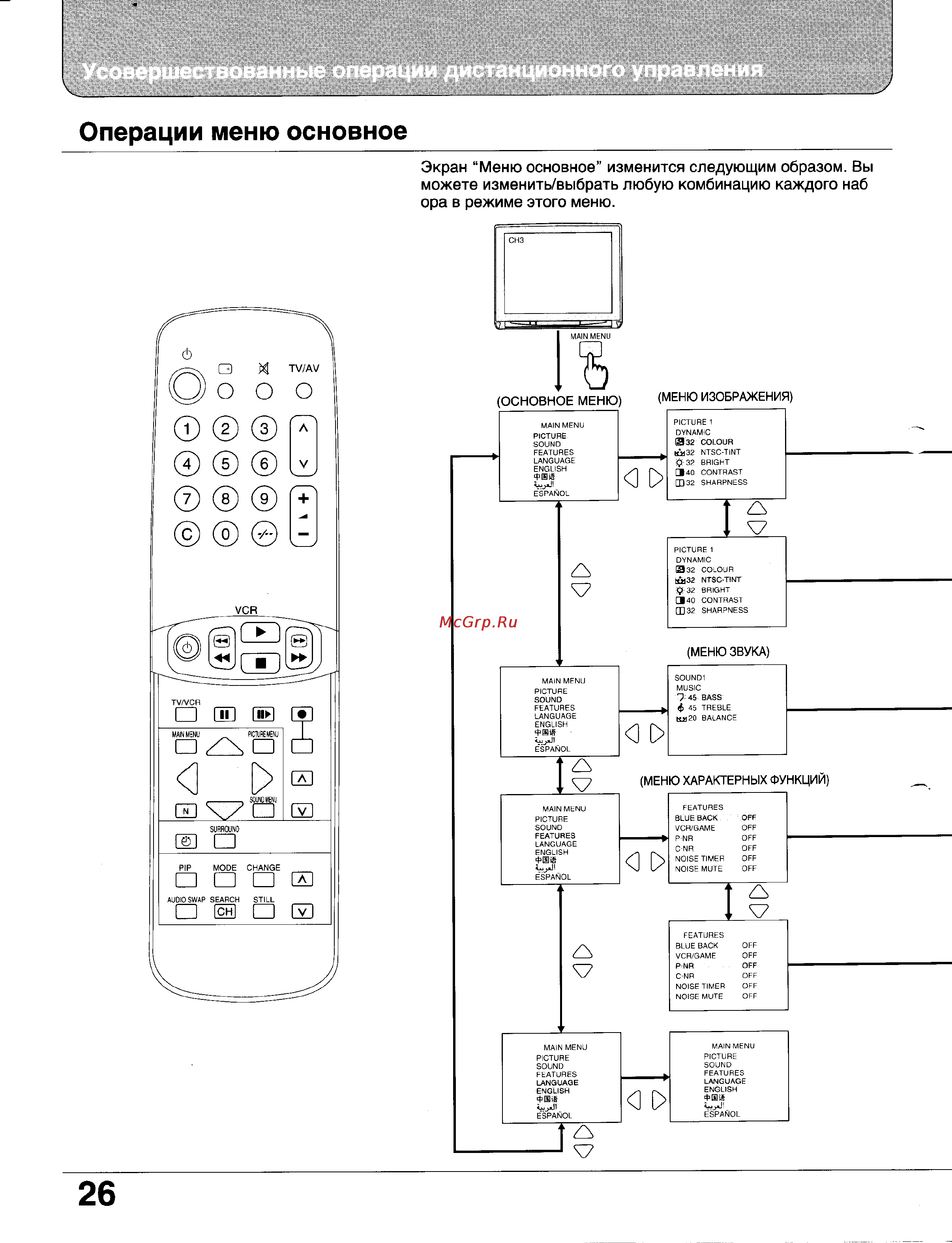 Panasonic TC-29GF15R [26/37] Операции меню основное