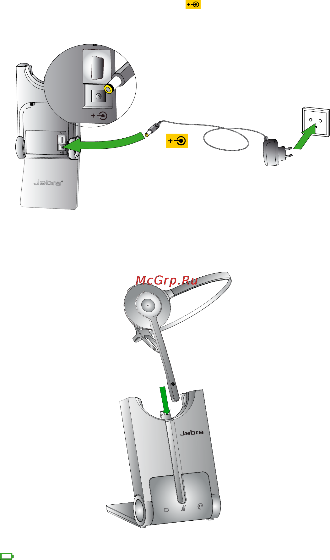 Jabra PRO 930 MS [11/25] Установка гарнитуры на базу