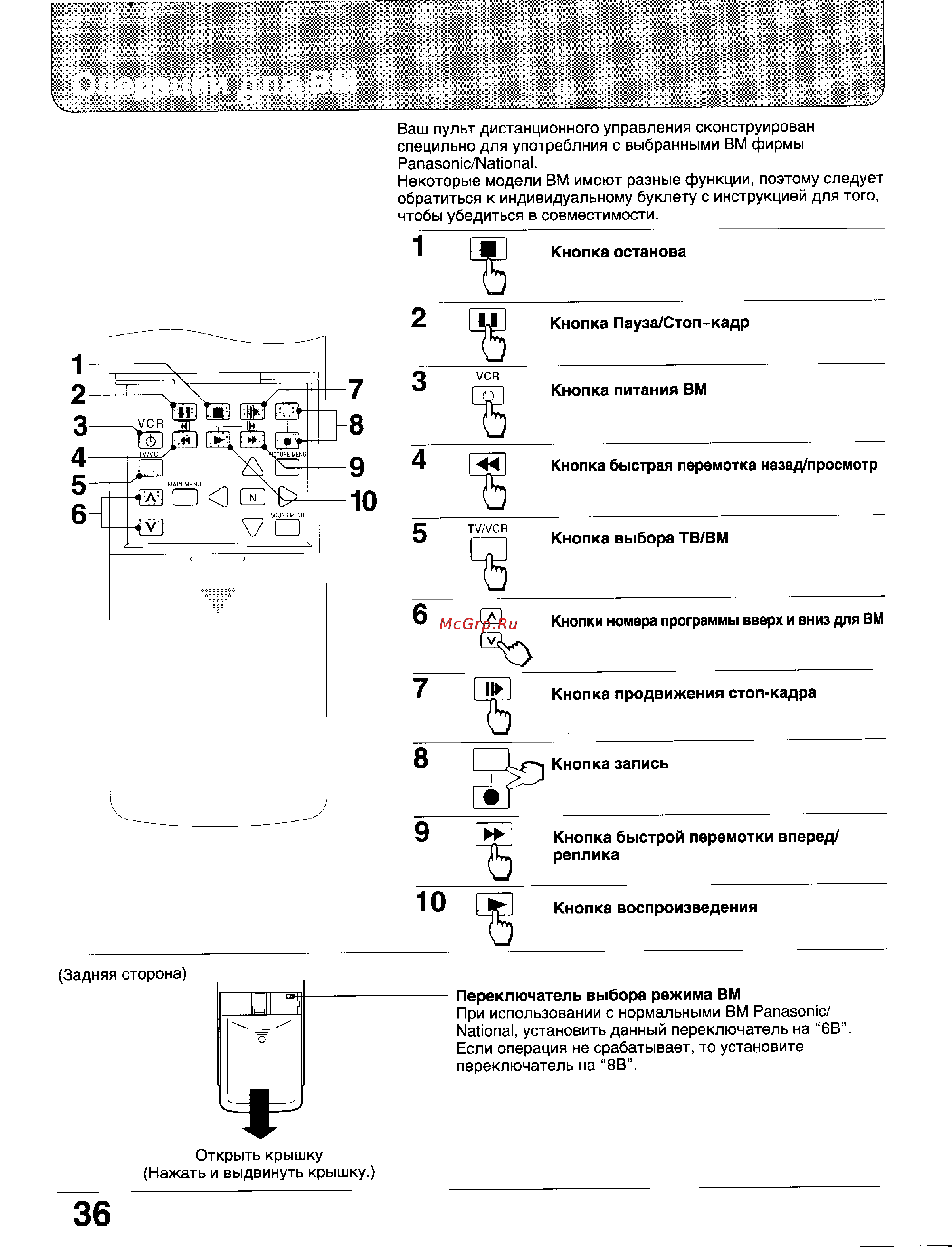 Panasonic TC-29GF10V [36/41] Операции для bm