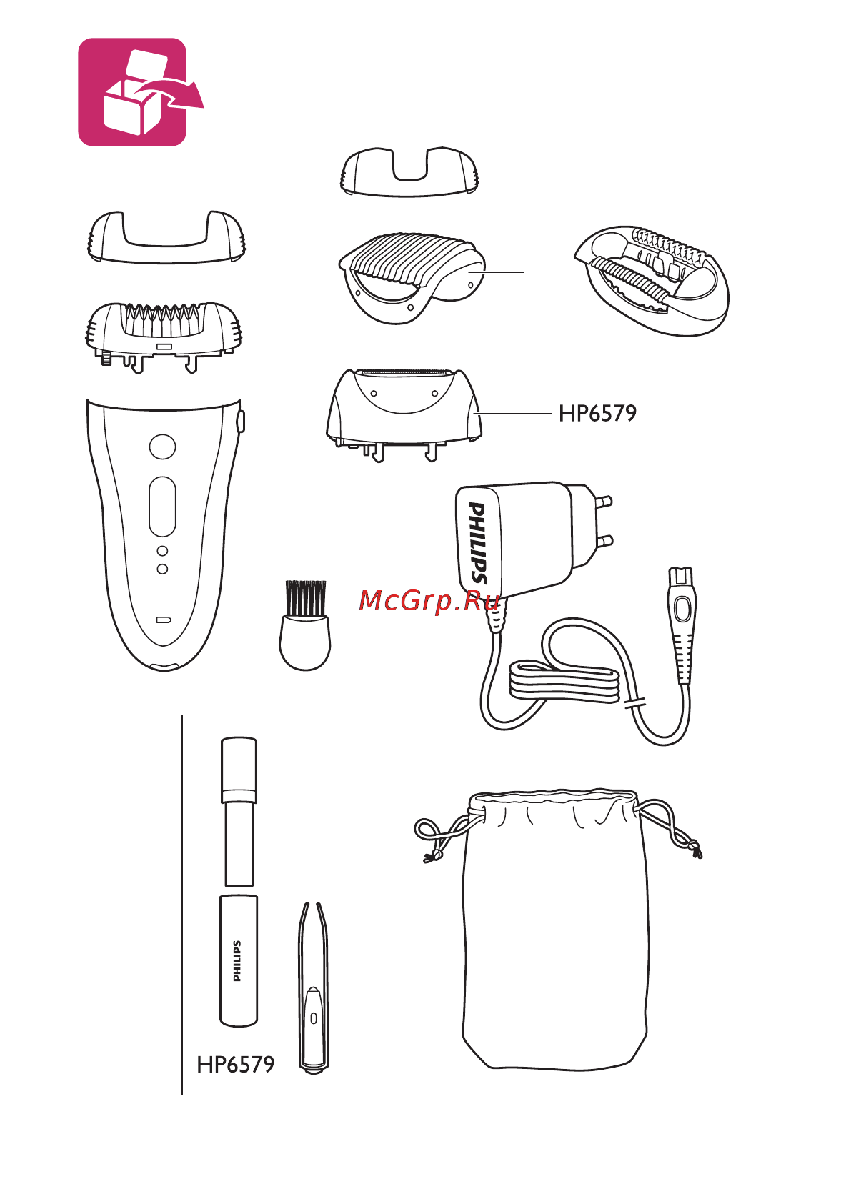 Philips HP6575/00 SatinPerfect Инструкция по эксплуатации онлайн [2/12] 36982