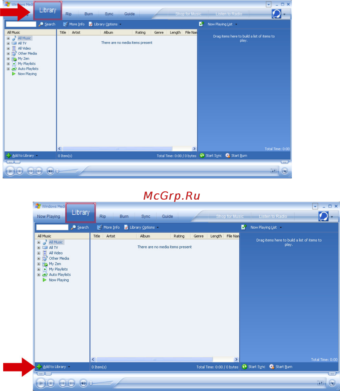 Philips HDD1420 [26/61] Добавление изображений в библиотеку пригрывателя windows media