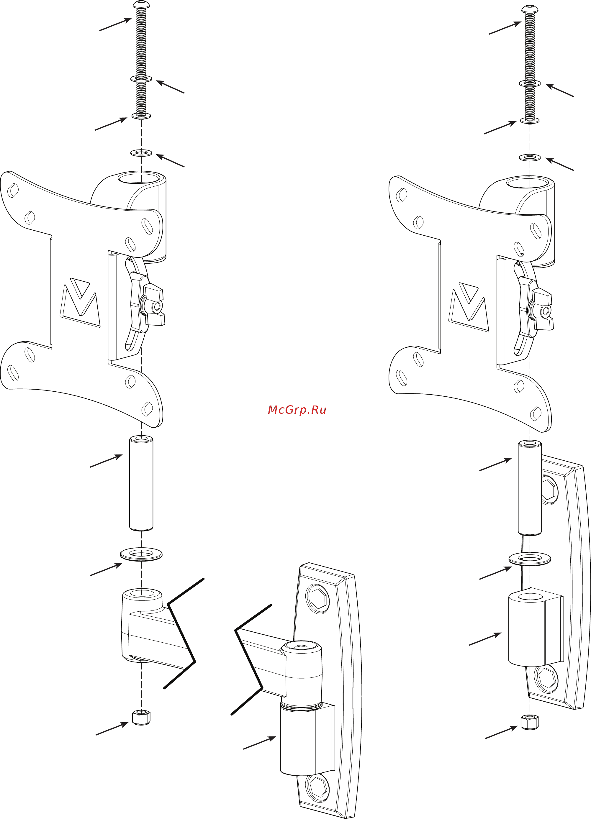 Sanus SF203-S1 silver [13/20] Eps sf assemble arm and head