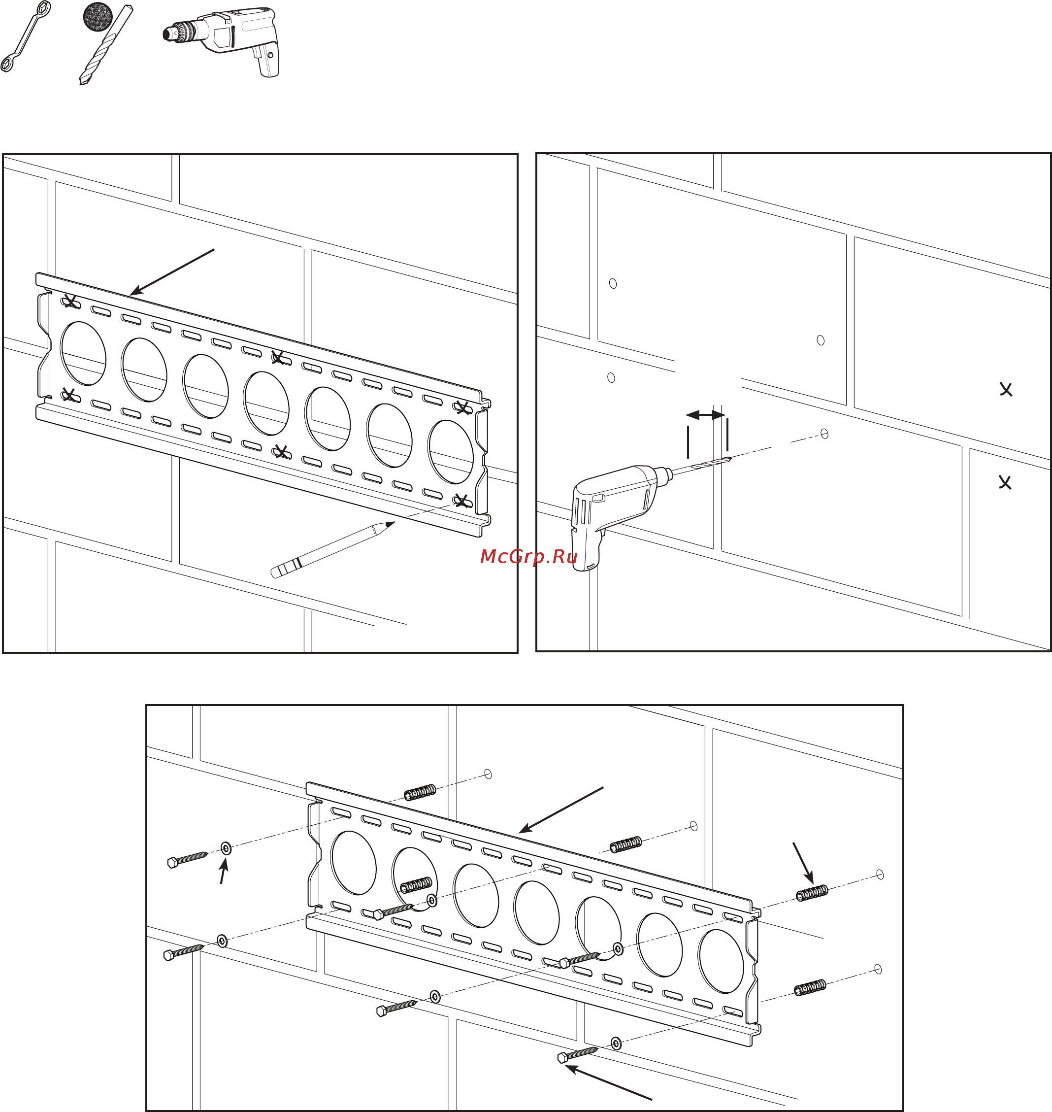 Sanus VMPL250B Black [8/18] Eps generic mount to concrete