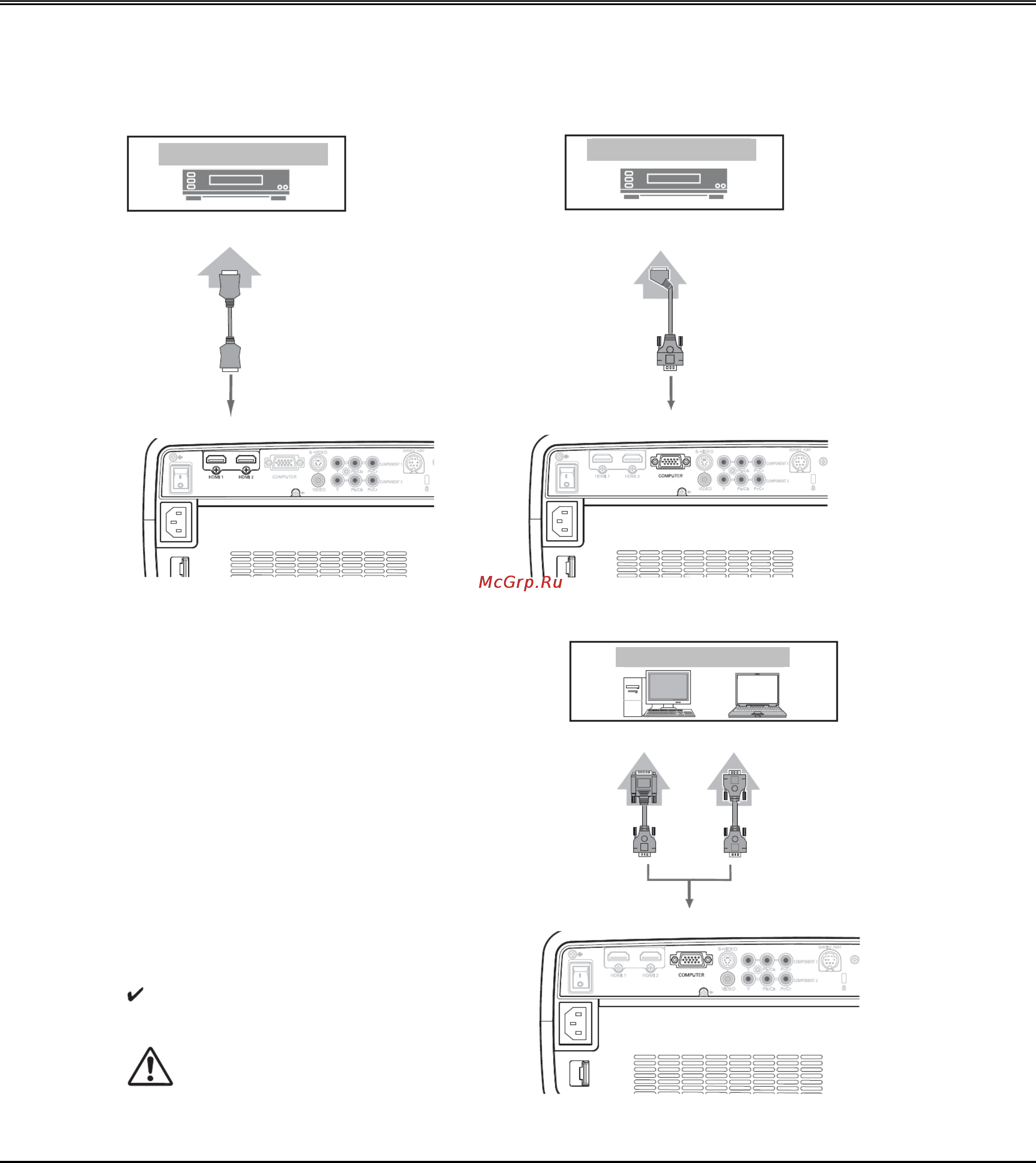Sanyo PLV-Z800 White [16/60] Подключение видеооборудования hdmi rgb scart