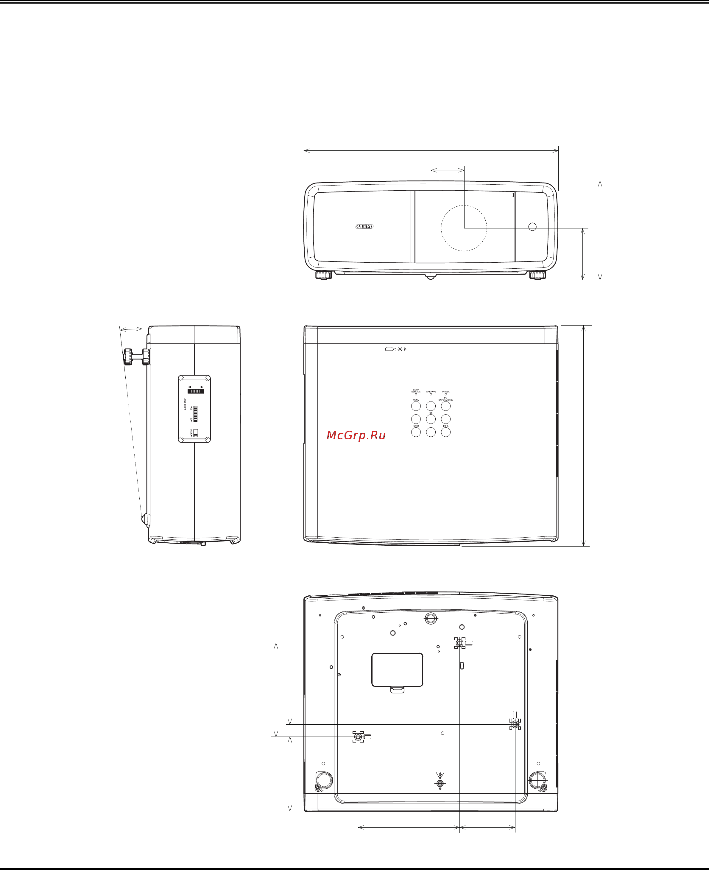 Sanyo PLV-Z4000 [59/60] Размеры
