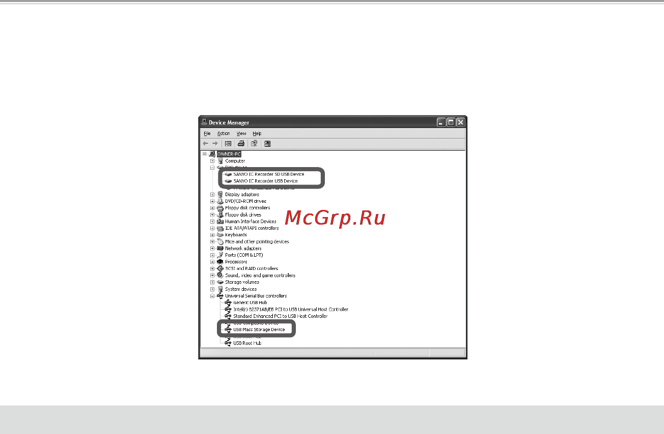 Sanyo ICR-XPS01MF [189/217] Если диспетчер устройств неправильно отображает информацию